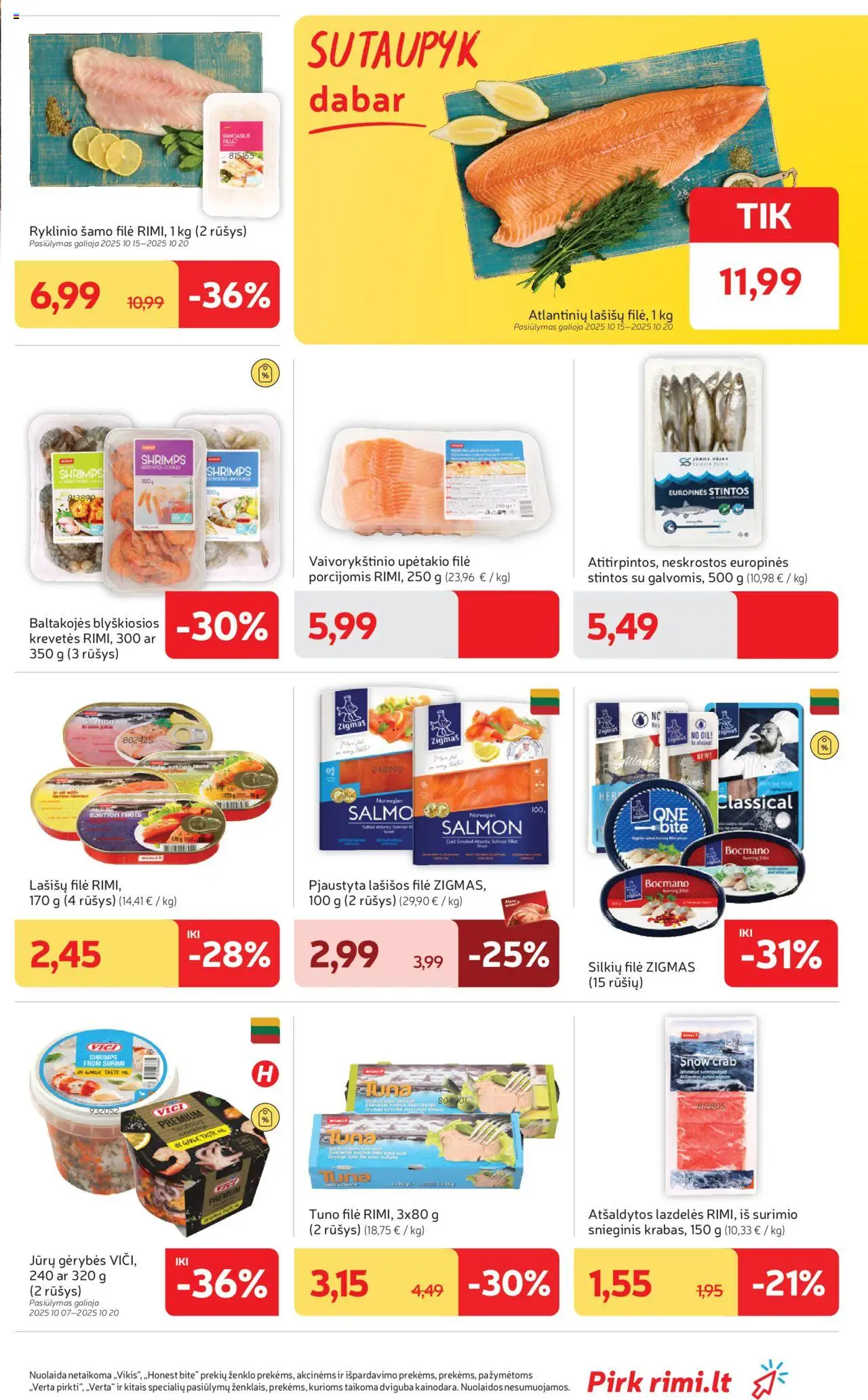 Rimi akcijos nuo 14.10.2025 | Puslapis: 9 | Prekių: Lašišos