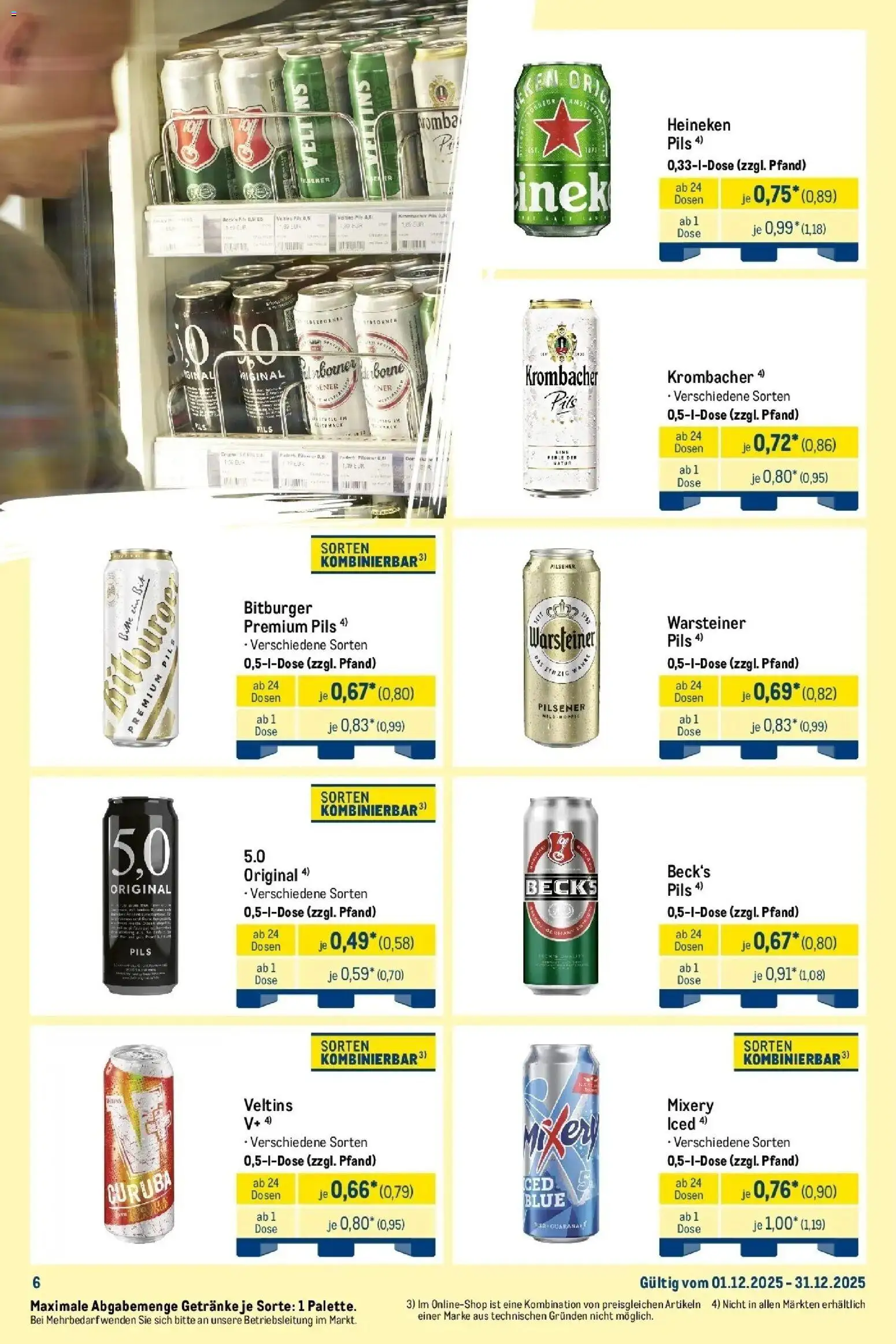 Metro - Wochenangebote Händler – gültig ab 01.12.2025 | Seite: 16 | Produkte: Heineken, Warsteiner, Krombacher, Mixery