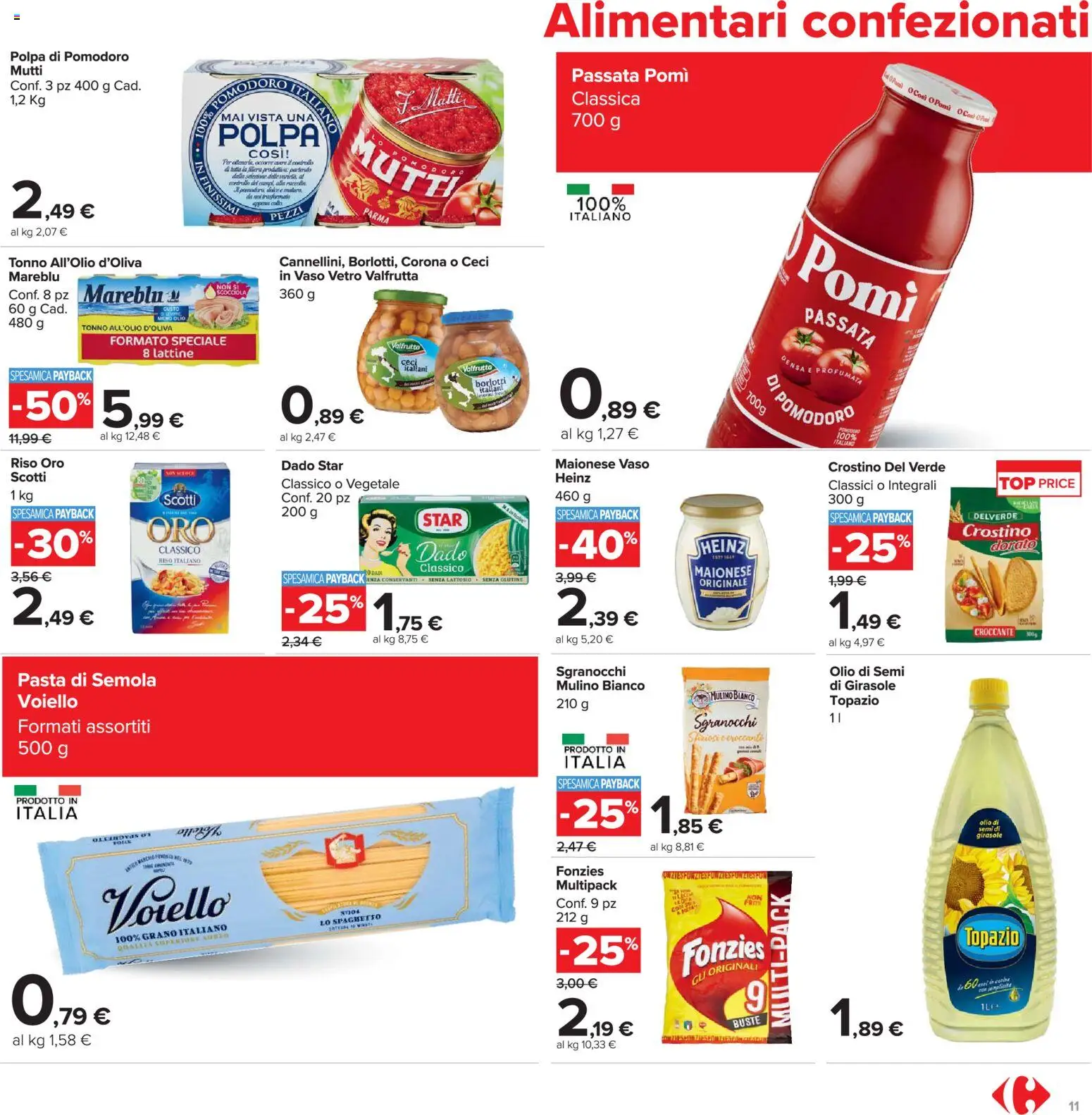 Volantino Carrefour del 13.03.2026 | Pagina: 11 | Prodotti: Riso, Ceci, Tonno, Mutti
