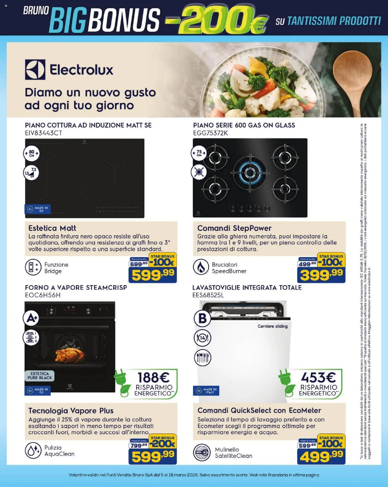 Volantino BRUNO del 05.03.2026 | Pagina: 11 | Prodotti: Piano cottura, Lavastoviglie, Forno
