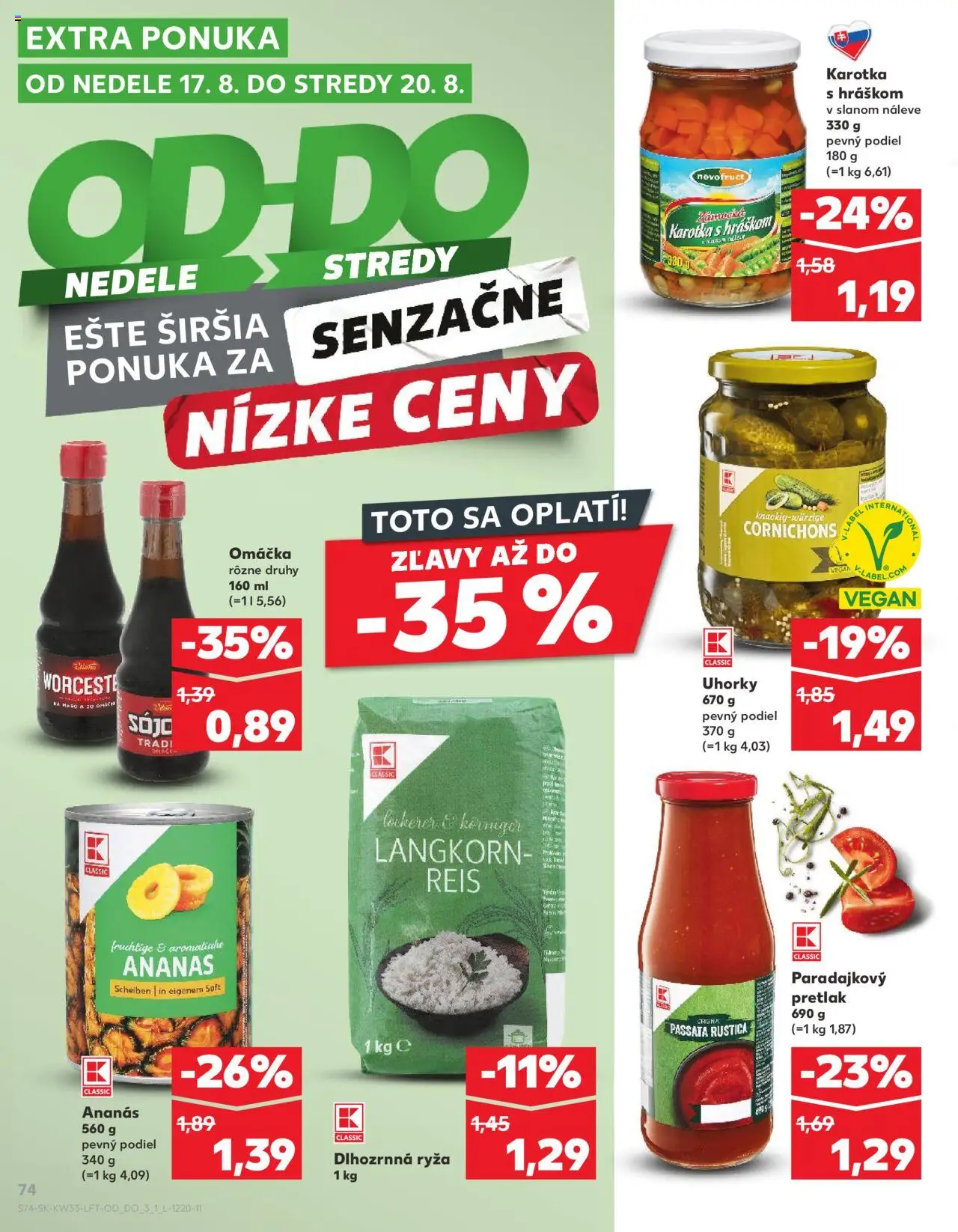 Kaufland Bratislava-Dúbravka │ platný od 14.08.2025 | Strana: 74 | Produkty: Ryža, Ananás, Omáčka, Uhorky