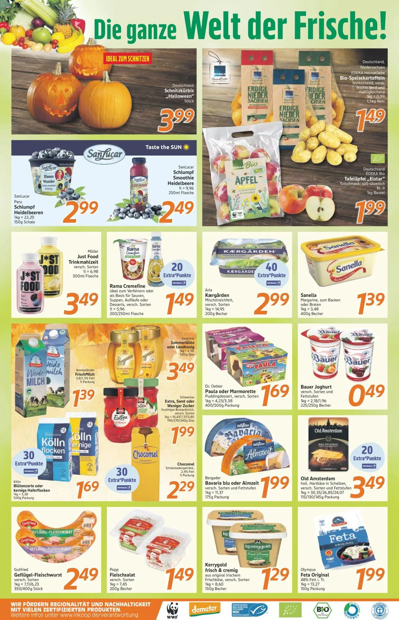 Inkoop Prospekt – gültig ab 20.10.2025 | Seite: 2 | Produkte: Feta, Milch, Zucker, Chocomel