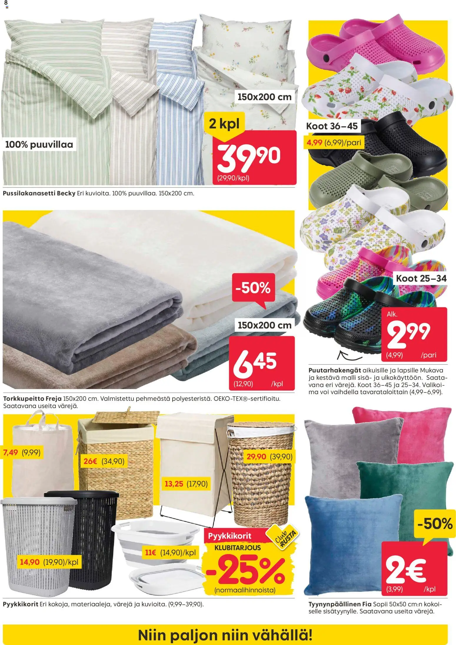 Rusta tarjoukset – voimassa 30.03.2026 alkaen | Sivu: 8 | Tuotteet: Pussilakanasetti, Voi