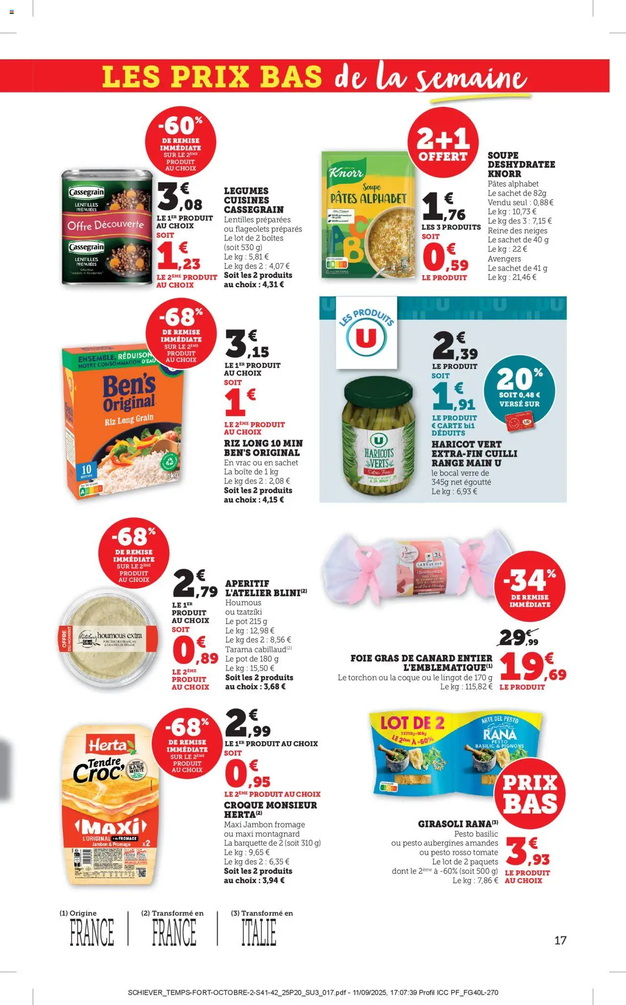 {H1} | Page: 17 | Produits: Gras de canard entier, Pesto, Pois chiches, Pâtes