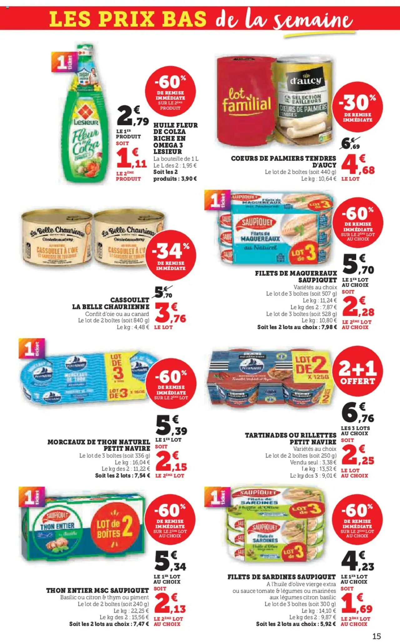  | Page: 15 | Produits: Thon naturel, Sardines, Piment, Huile