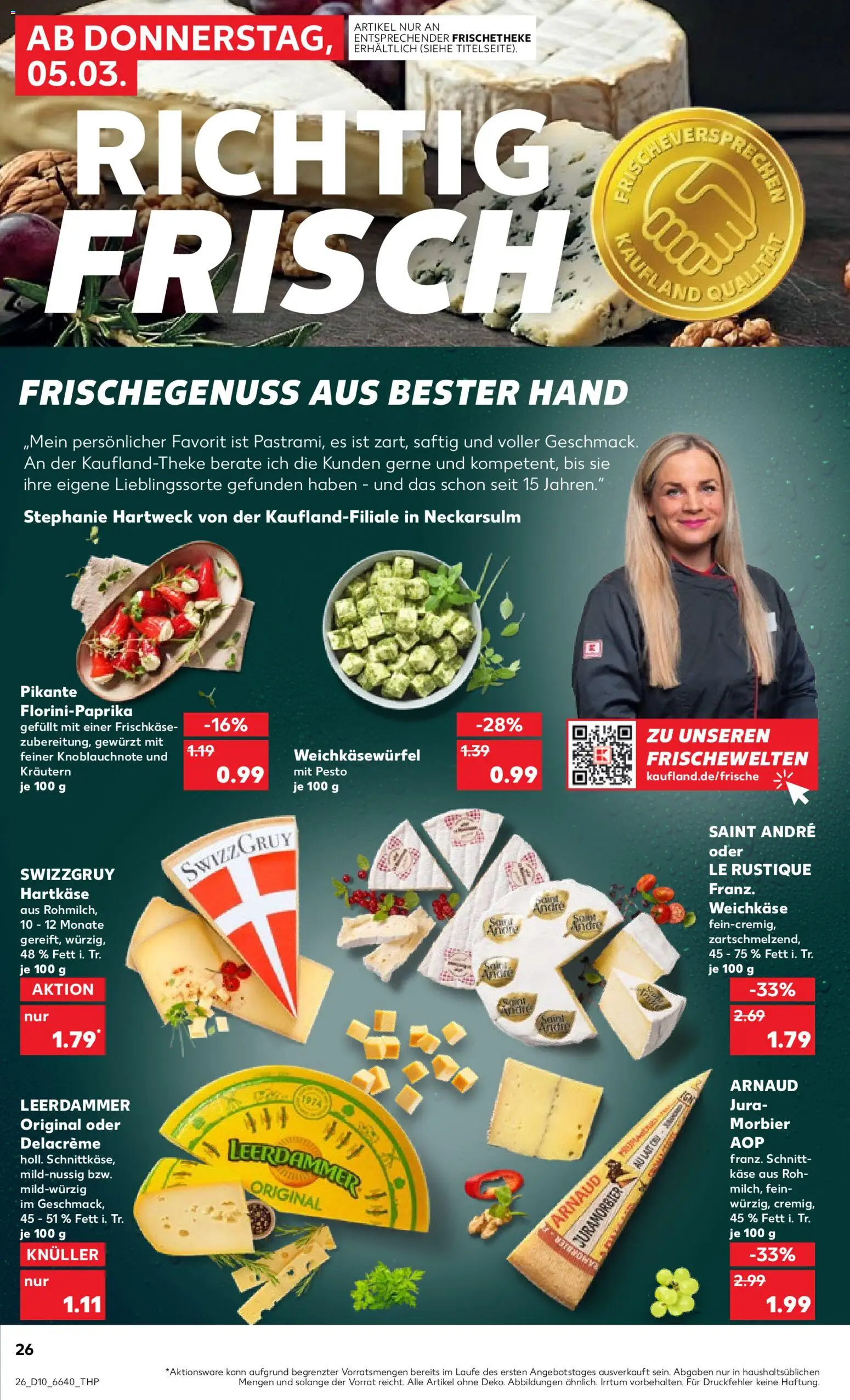 Kaufland Prospekt 	 – gültig ab 05.03.2026 | Seite: 26 | Produkte: Jura, Käse, Leerdammer, Frischkase