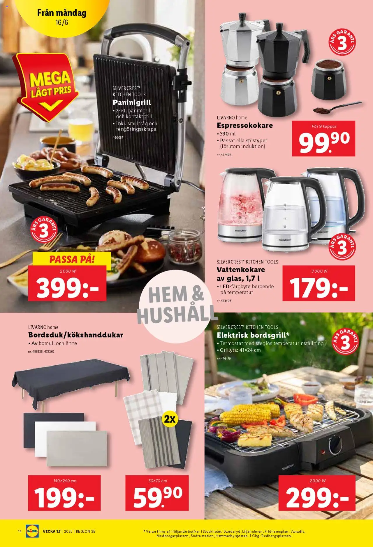 Lidl reklamblad aktuell från 16.06.2025 | Sida: 16 | Produkter: Vattenkokare, Linne
