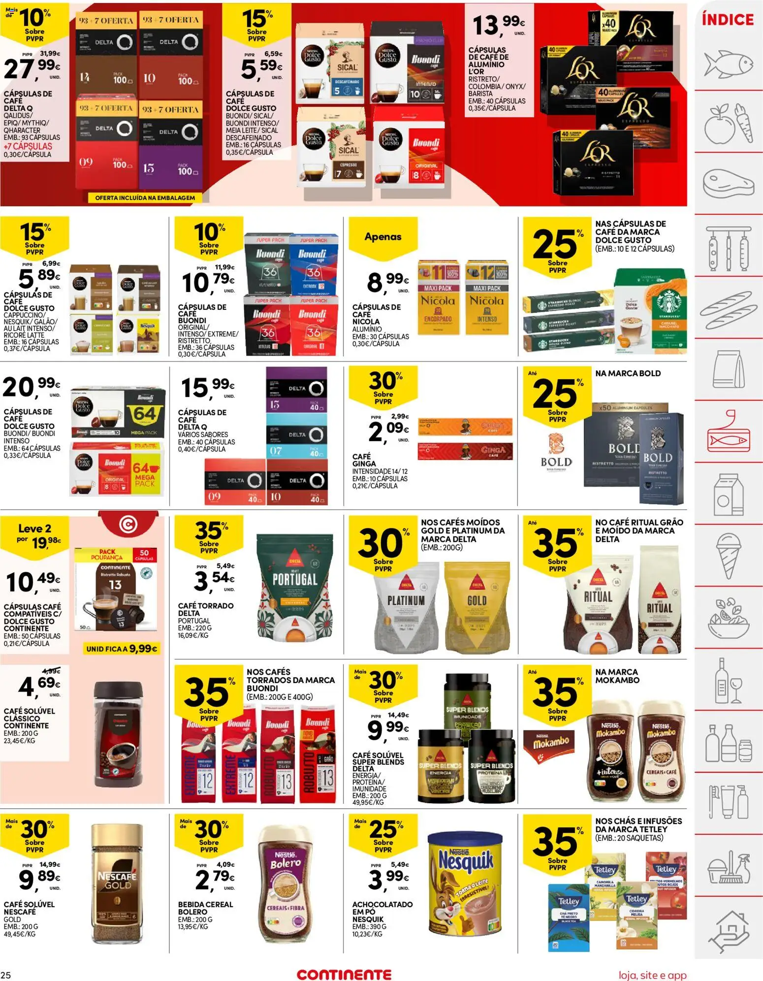 Continente folheto │ válido de 21.04.2026 | Página: 25 | Produtos: Delta q, Nestlé, Cereais, Bebida
