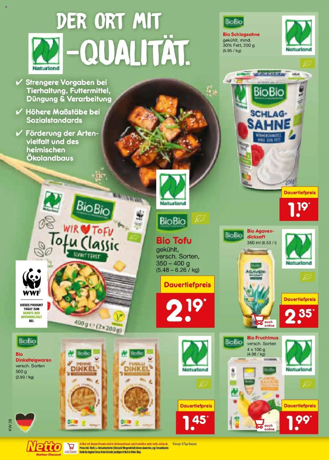 Netto Marken-Discount prospekt Herne	 - gültig ab dem 07.07.2025 | Seite: 20 | Produkte: Schlagsahne, Pasta, Sahne