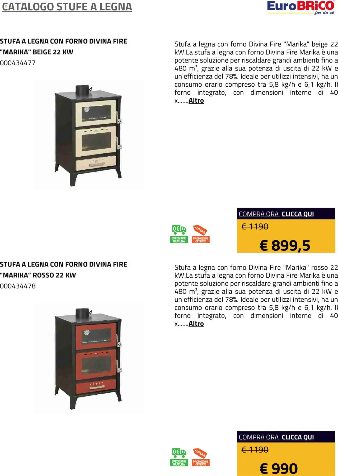 Volantino Eurobrico del 23.07.2025 | Pagina: 41 | Prodotti: Stufa a legna, Stufa, Forno, Il forno