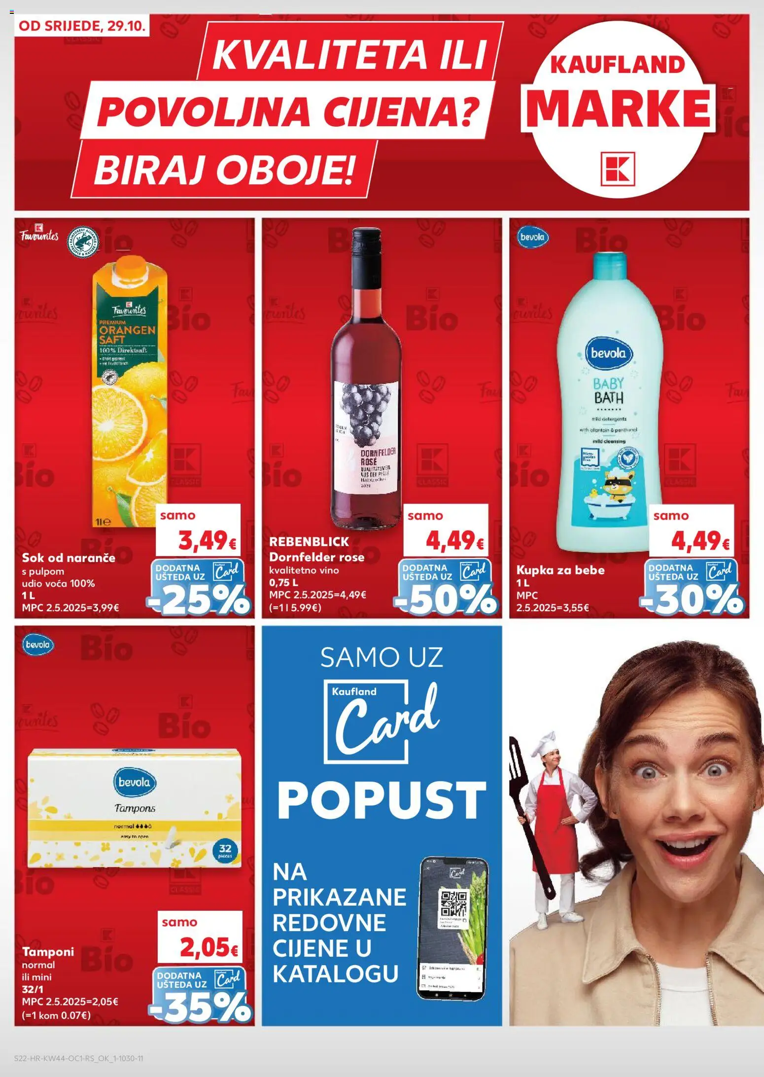 Kaufland katalog | vrijedi od 29.10.2025 | Stranica: 22 | Proizvodi: Kupka, Tamponi, Sok, Naranče