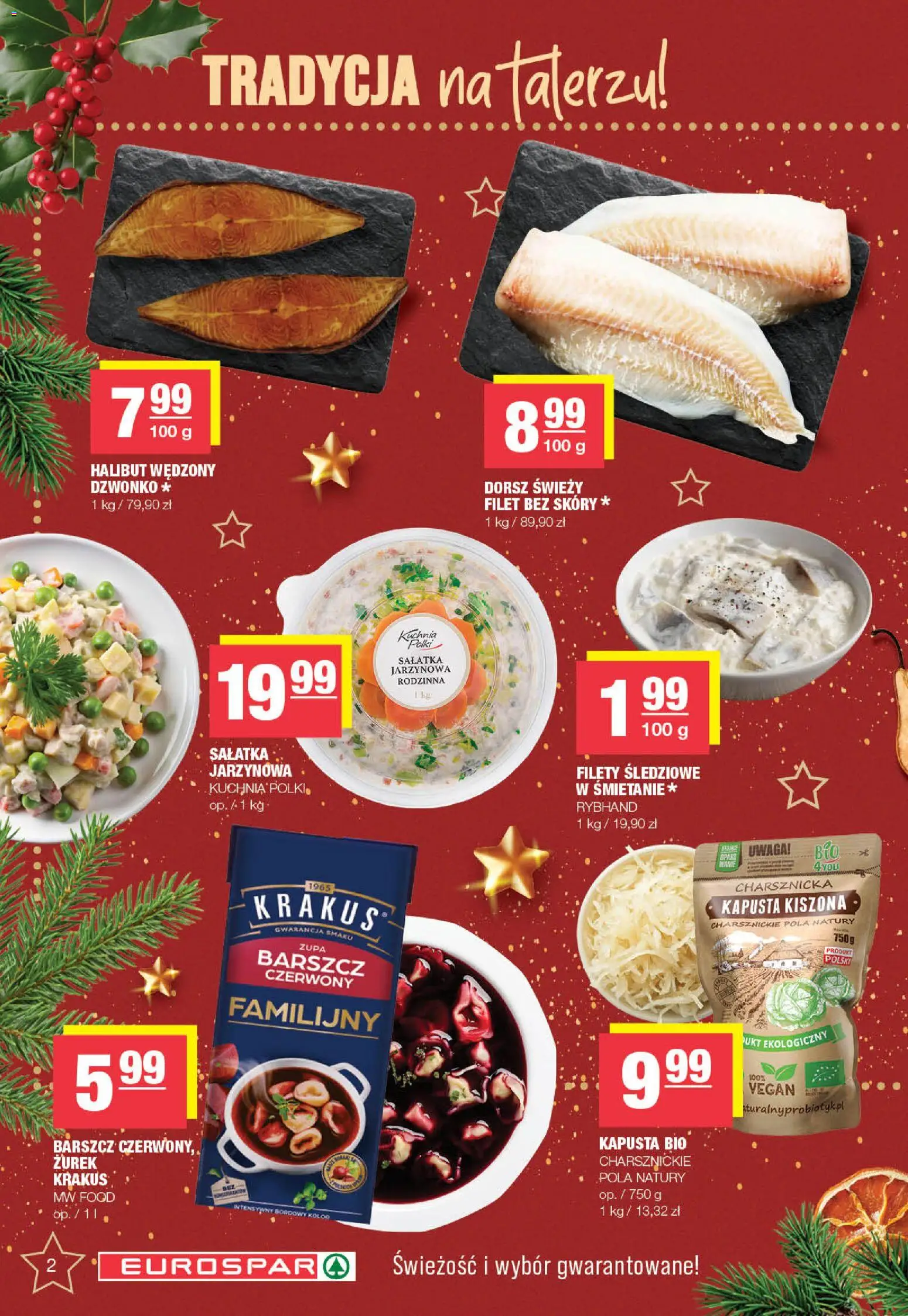 Spar Gazetka - Eurospar od 08.12.2025 | Strona: 2 | Produkty: Kapusta, Dorsz, Halibut, Sałatka