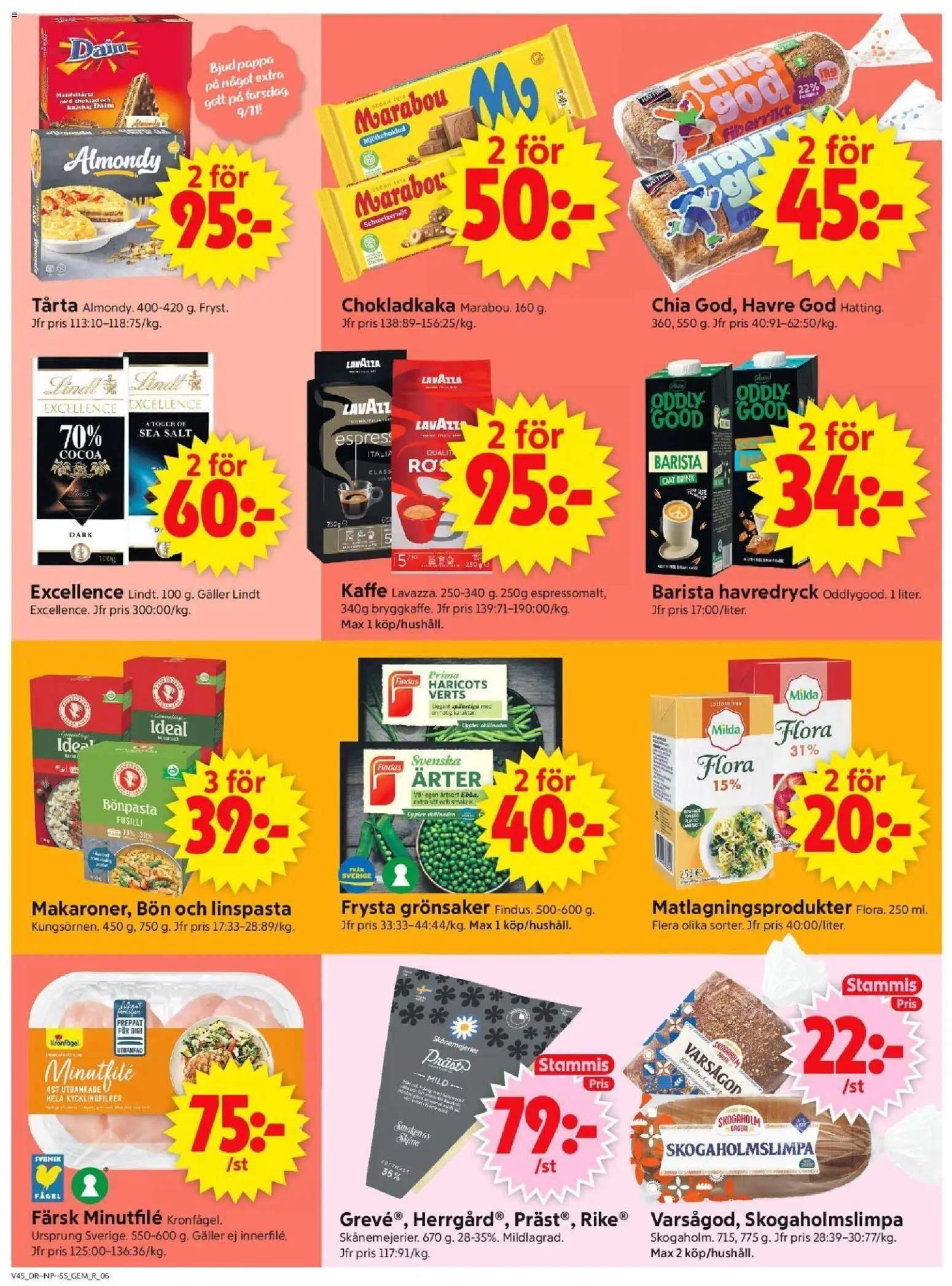 ICA Supermarket reklamblad aktuell från 03.11.2025 | Sida: 8 | Produkter: Salt, Havredryck, Kaffe, Choklad