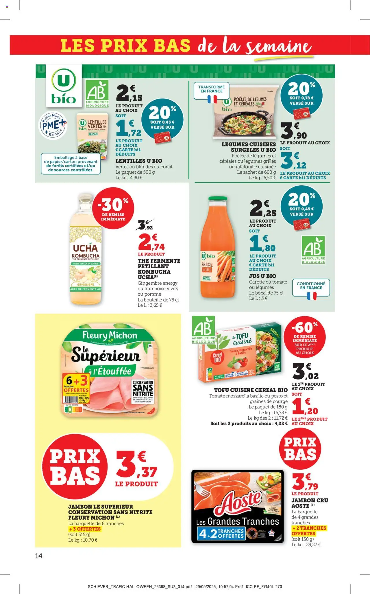 {H1} | Page: 14 | Produits: Pomme, Gingembre, Céréales, Carotte