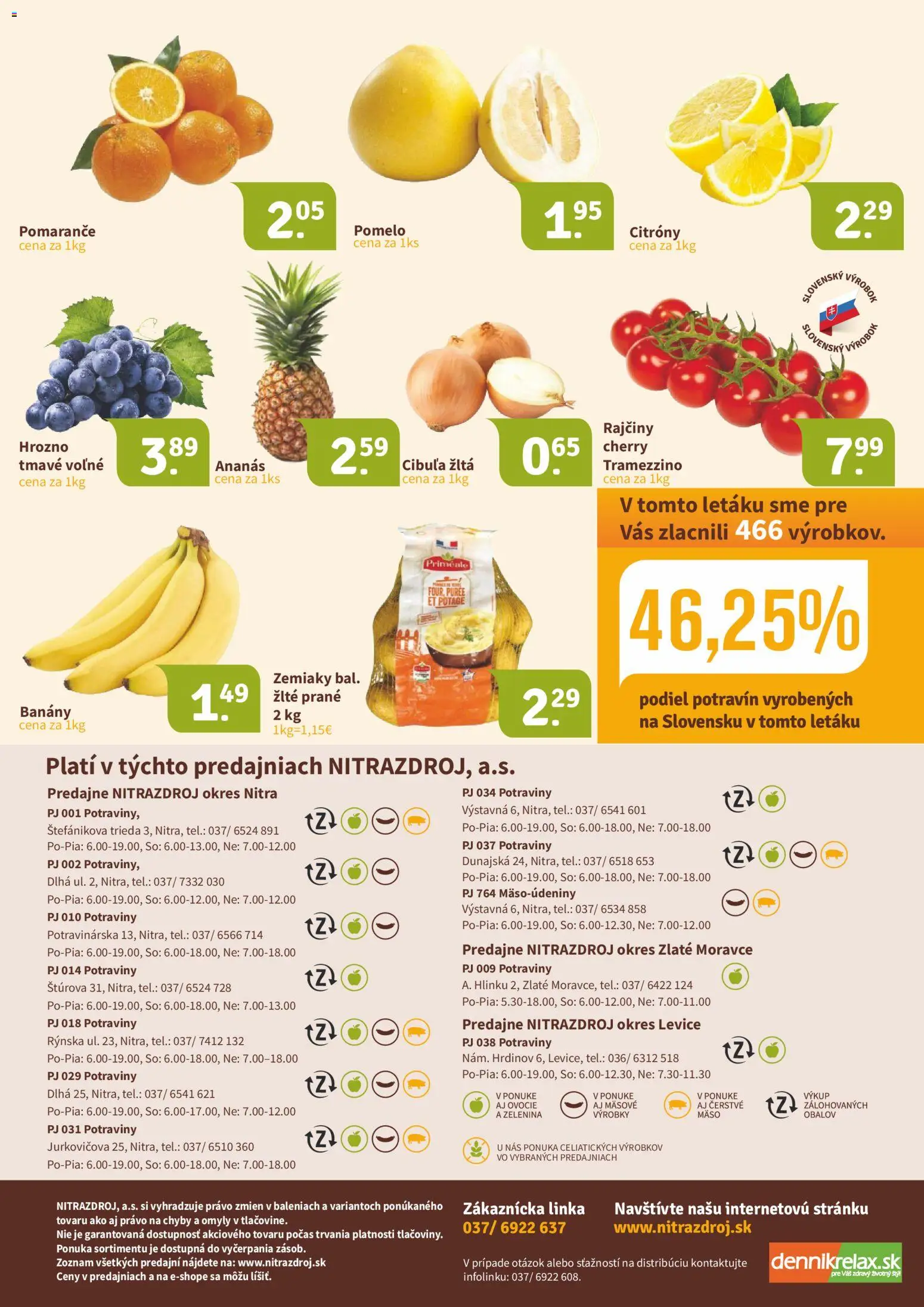 Nové Nitrazdroj akcie – leták je platný od 15.12.2025 | Strana: 16 | Produkty: Ananás, Zemiaky, Cibuľa, Pomelo