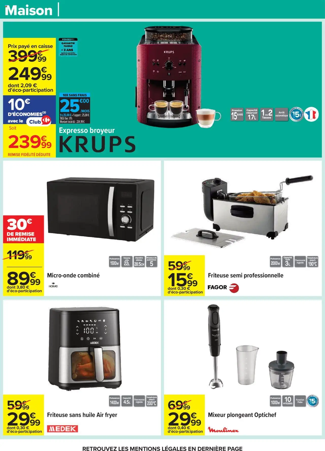  | Page: 71 | Produits: Air fryer, Krups, Huile, Tasses