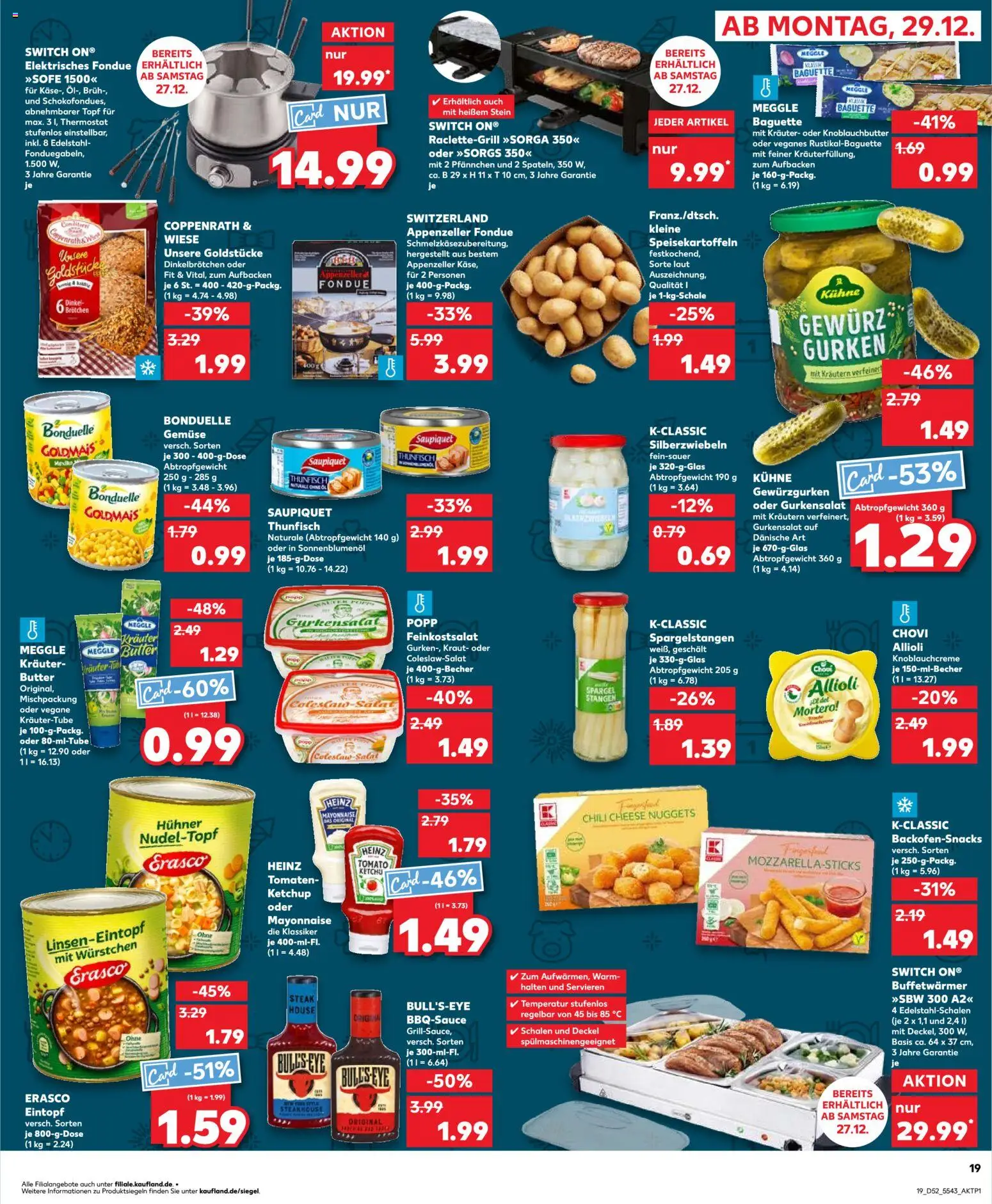 Kaufland prospekt Köln	 – gültig ab 27.12.2025 | Seite: 19 | Produkte: Sonnenblumenol, Steak, Fondue, Meggle butter