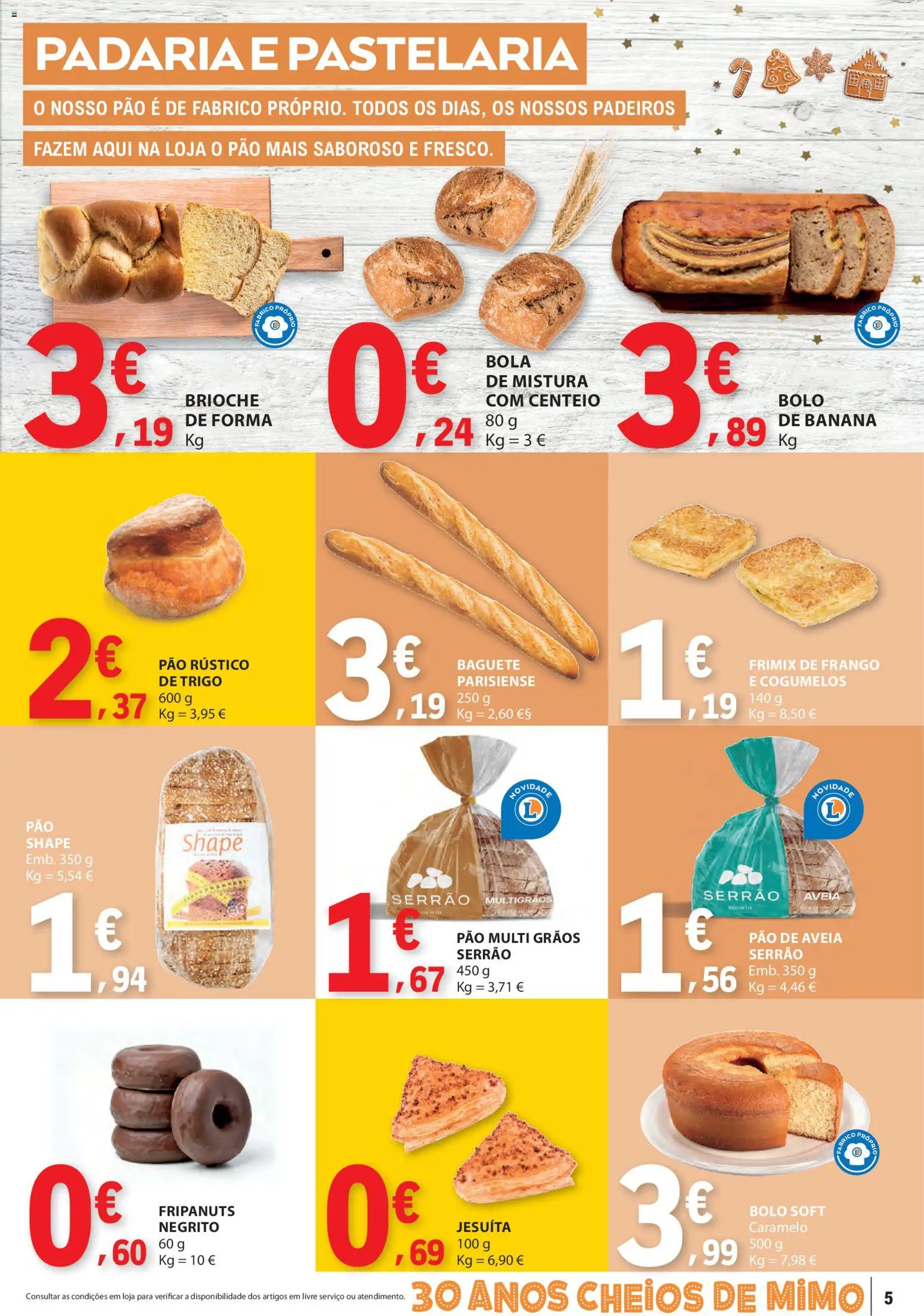 E.Leclerc folheto │ válido de 13.11.2025 | Página: 5 | Produtos: Frango, Padaria, Pão, Cogumelos