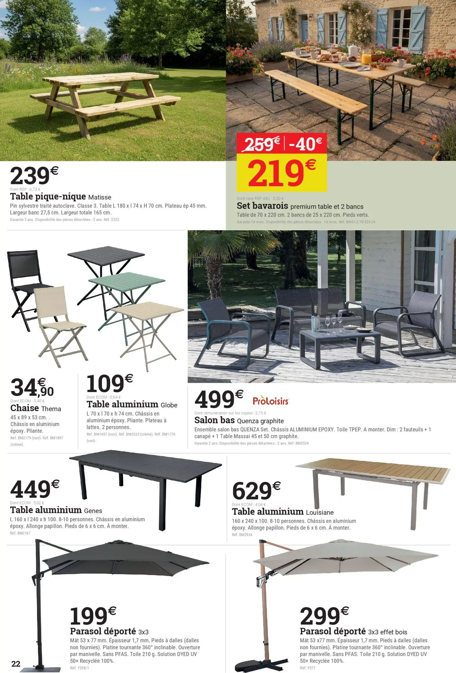 {H1} | Page: 22 | Produits: Plateau, Canapé, Table, Parasol