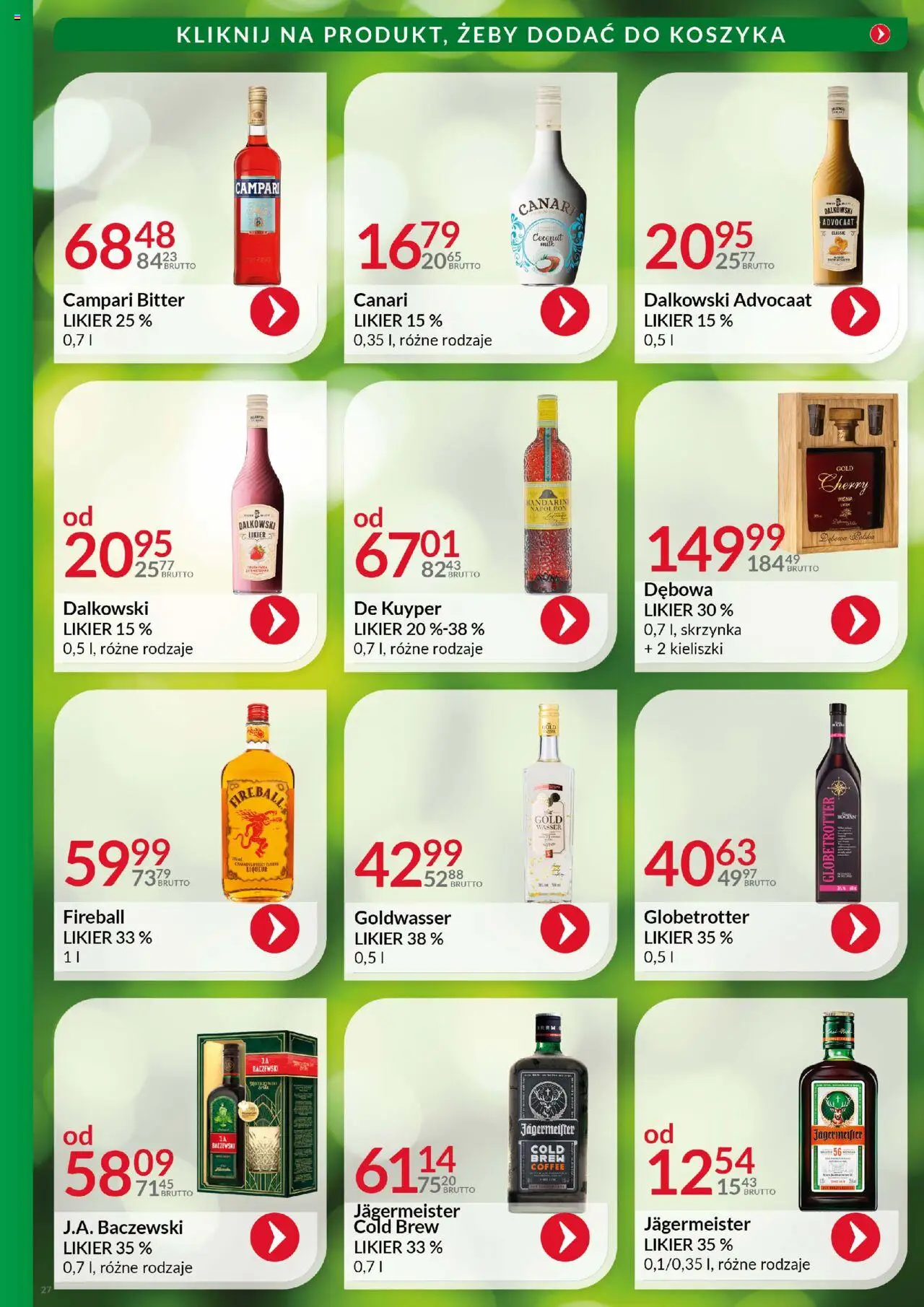 Eurocash Gazetka - Katalog Alkoholowy od 01.08.2025 | Strona: 27 | Produkty: Campari, Jagermeister