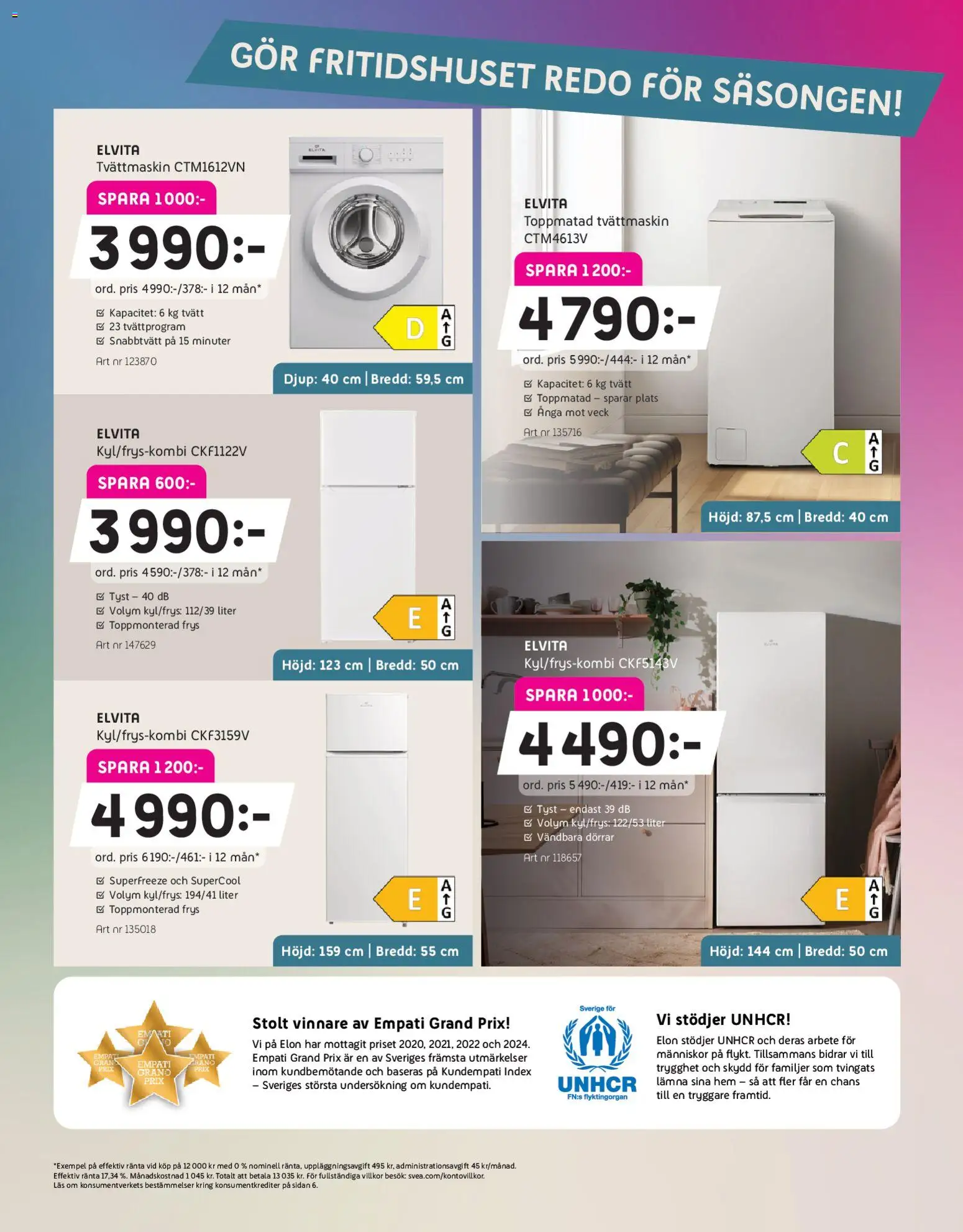 Elon reklamblad aktuell från 27.04.2026 | Sida: 3 | Produkter: Frys, Tvättmaskin