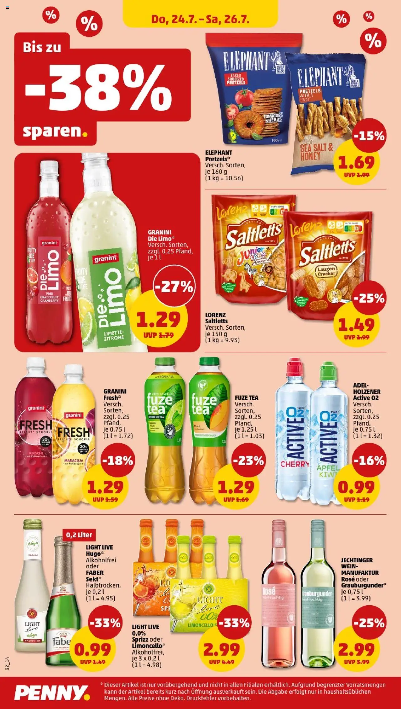 Penny - Baden-Württemberg - gültig ab dem 21.07.2025 | Seite: 32 | Produkte: Äpfel, Zitrone, Limoncello, Granini die limo