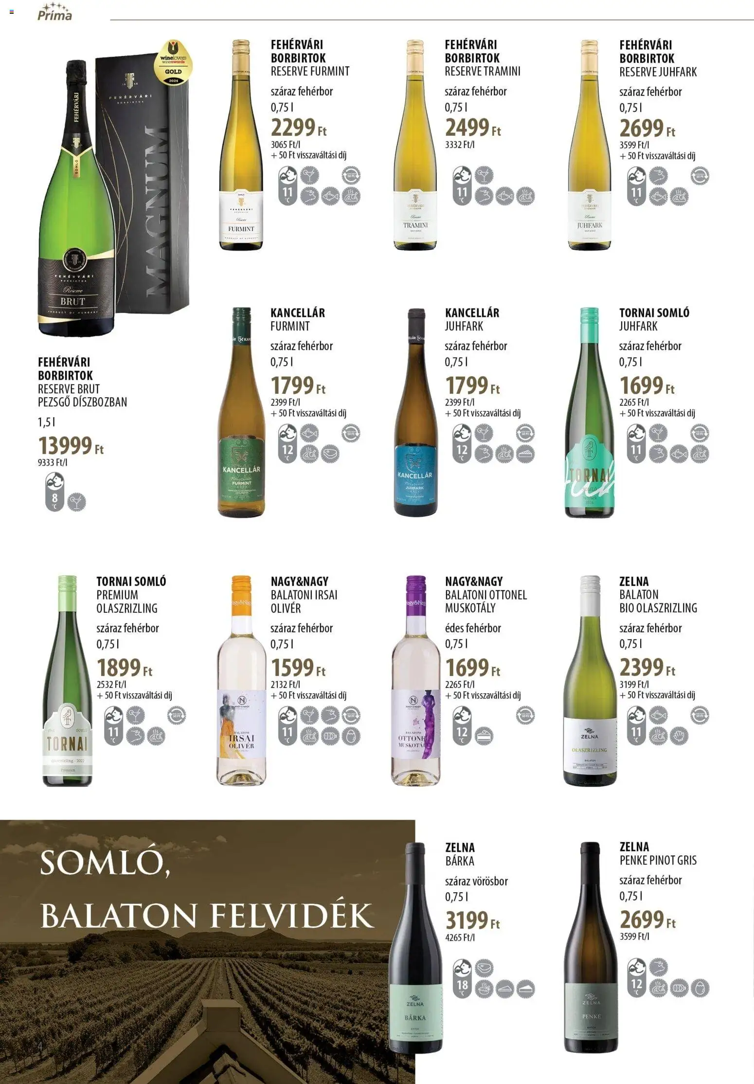 CBA Príma akciós ujság - amely érvényes a következő dátumtól: 11.11.2025 | Oldal: 4 | Termékek: Pezsgő, Fehérbor, Vörösbor