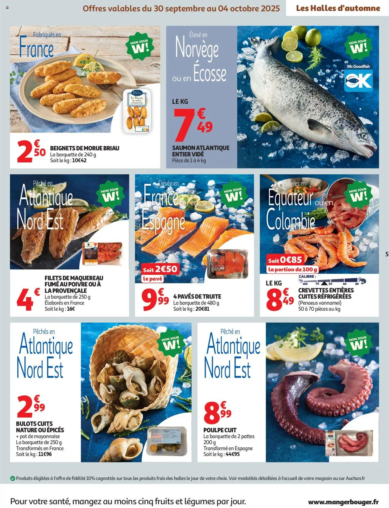{H1} | Page: 5 | Produits: Bulots cuits, Maquereau, Mayonnaise, Saumon