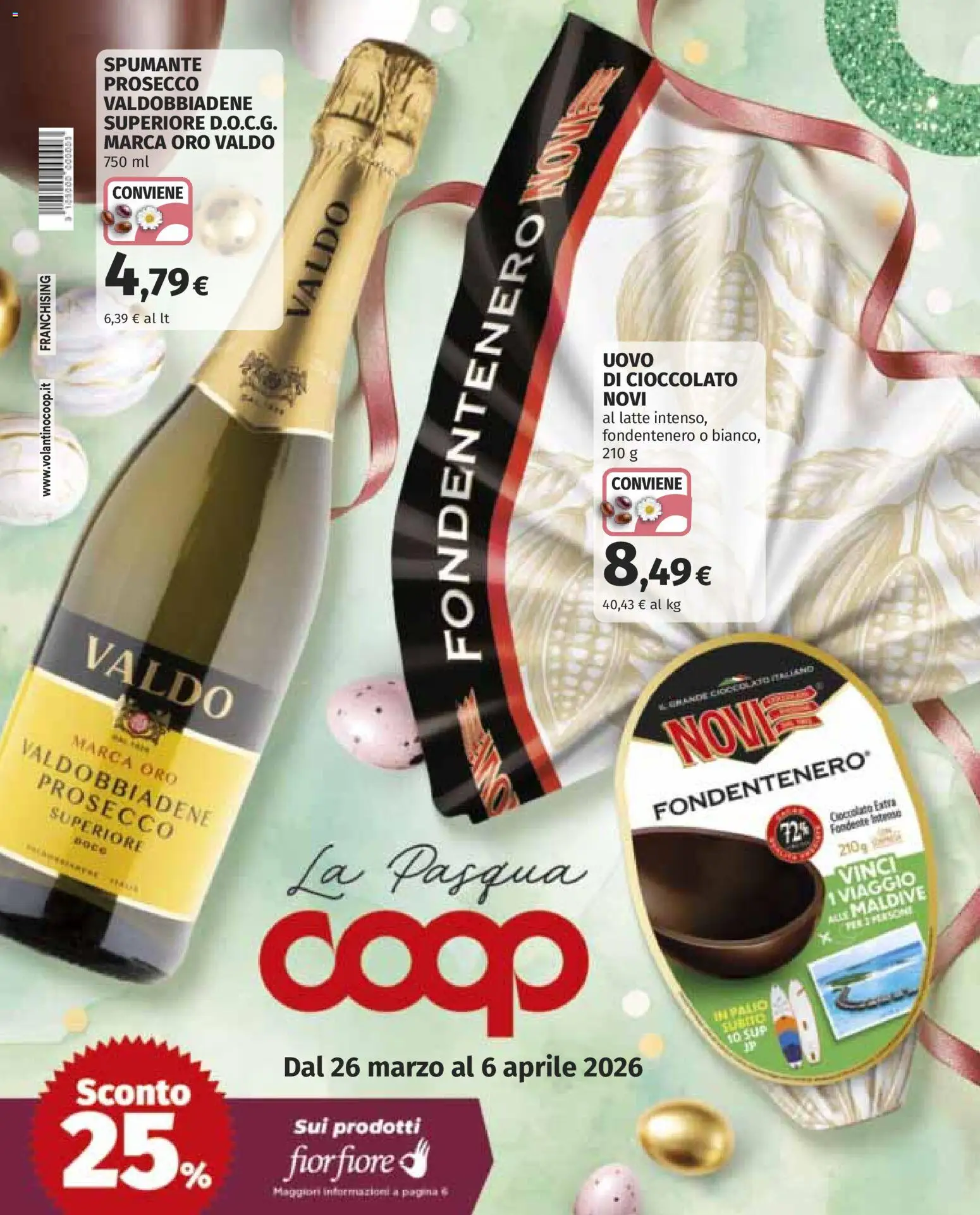 Volantino COOP del 26.03.2026 | Pagina: 1 | Prodotti: Cioccolato, Prosecco, Latte, Spumante