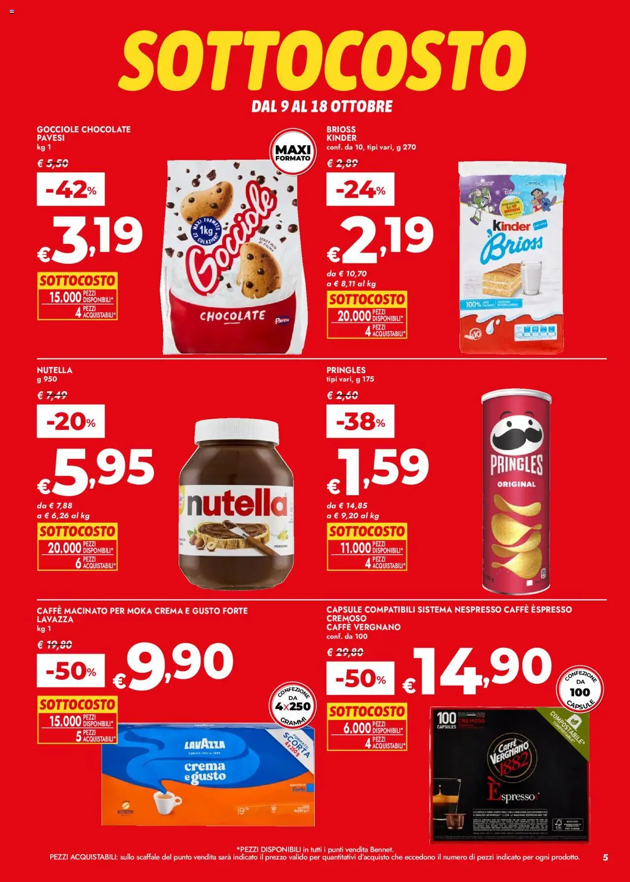 Volantino bennet del 09.10.2025 | Pagina: 5 | Prodotti: Crema, Caffè, Nutella, Lavazza