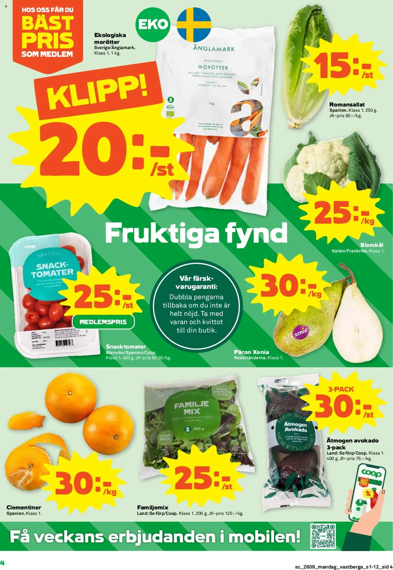 Coop Forum reklamblad aktuell från 23.02.2026 | Sida: 4 | Produkter: Tomater, Blomkål