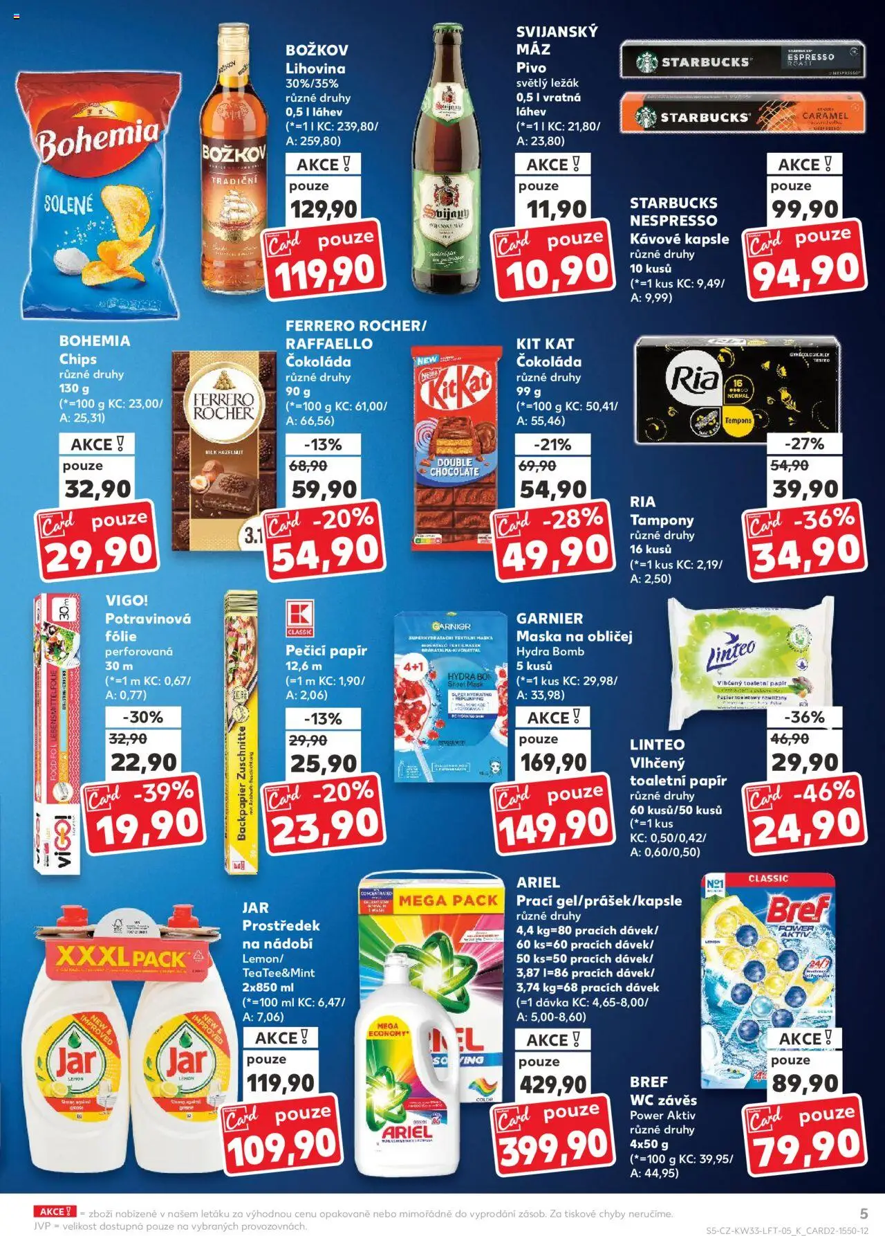 Kaufland leták - Brno od 13.08.2025 | Strana: 5 | Produkty: Fólie, Toaletní papír, Božkov, Bohemia chips
