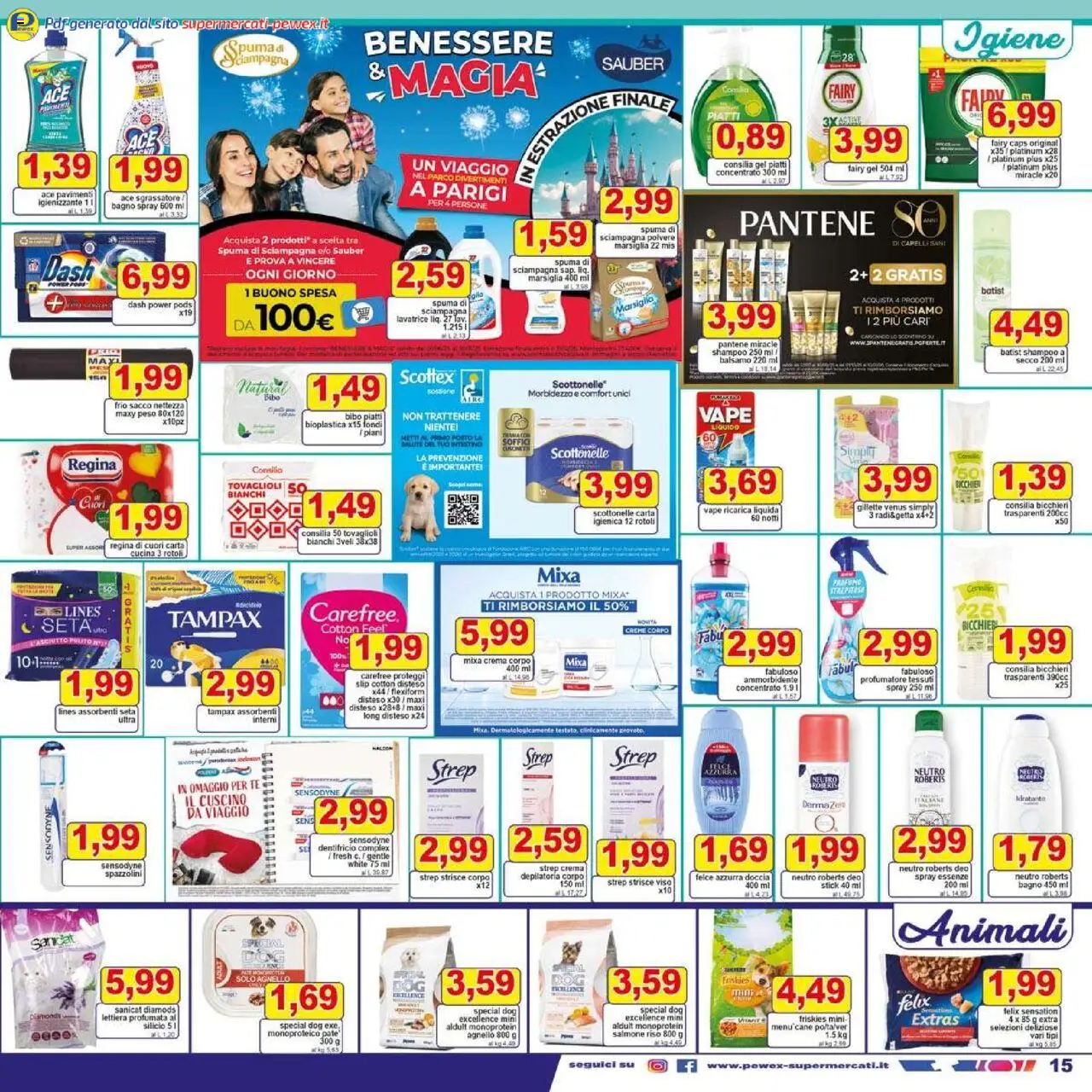 Volantino Pewex del 06.08.2025 | Pagina: 15 | Prodotti: Shampoo, Dentifricio, Slip, Bagno