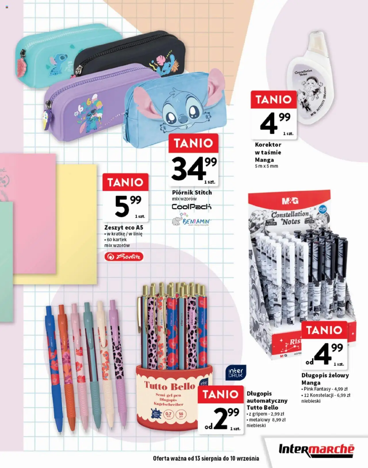 Intermarche Gazetka - Okazje pierwsza klasa od 13.08.2025 | Strona: 7 | Produkty: Zeszyt, Korektor