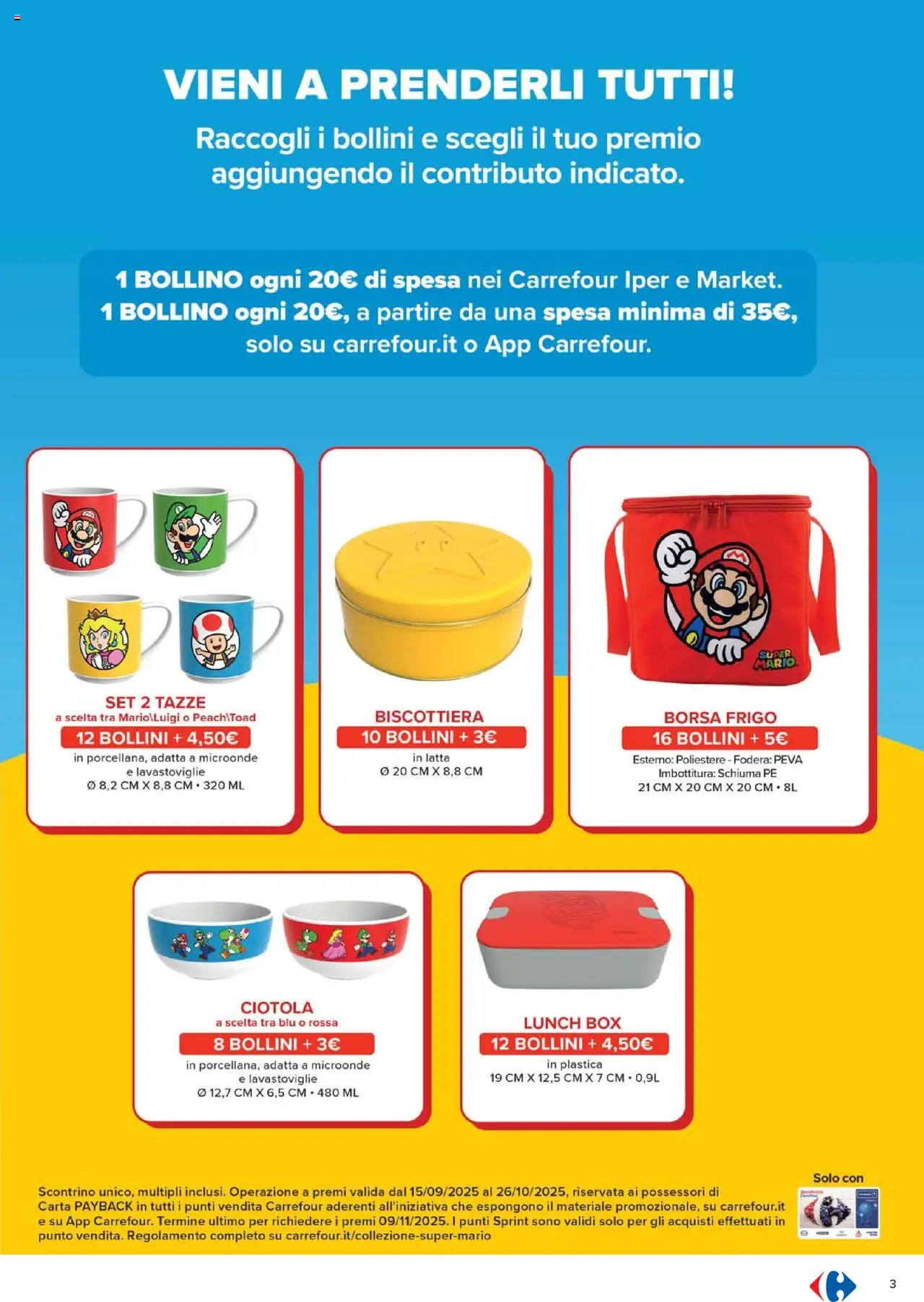 Volantino Carrefour del 15.09.2025 | Pagina: 3 | Prodotti: Microonde, Lavastoviglie, Borsa, Ciotola