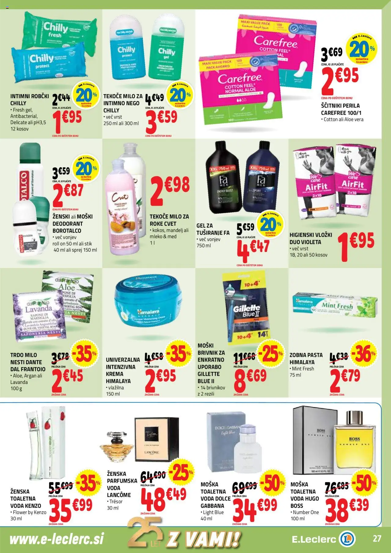 Novi E.leclerc katalog ponudbe – veljaven od 17.09.2025 | Stran: 27 | Izdelki: Krema, Milo, Zobna pasta, Ščitniki