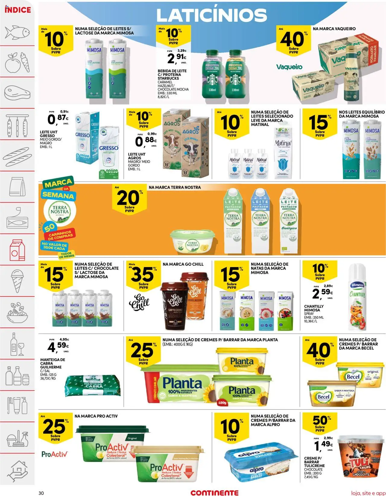 Continente folheto │ válido de 09.09.2025 | Página: 30 | Produtos: Leite, Manteiga, Chocolate, Bebida