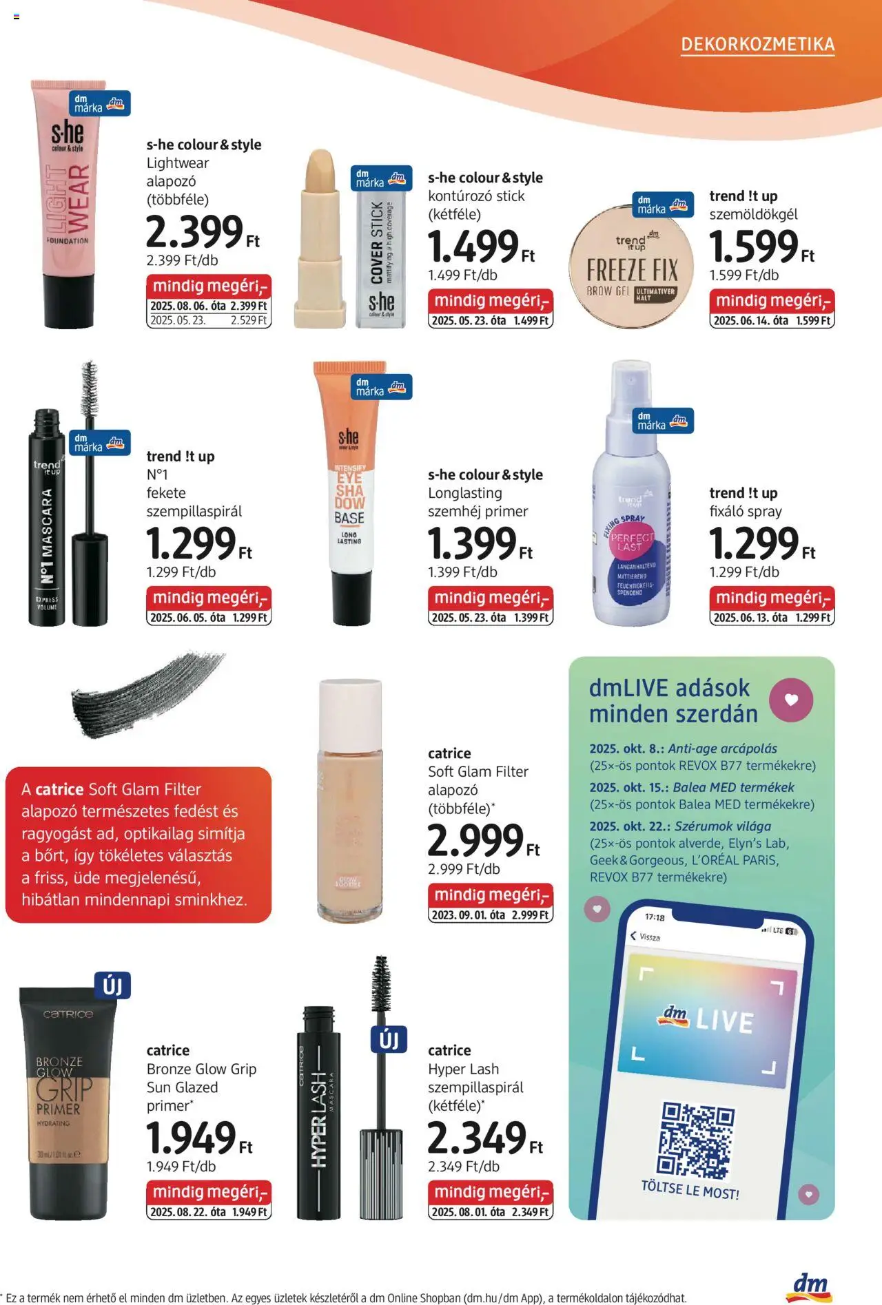 DM Drogerie Markt akciós ujság - amely érvényes a következő dátumtól: 02.10.2025 | Oldal: 7 | Termékek: Szempillaspirál, Alapozó