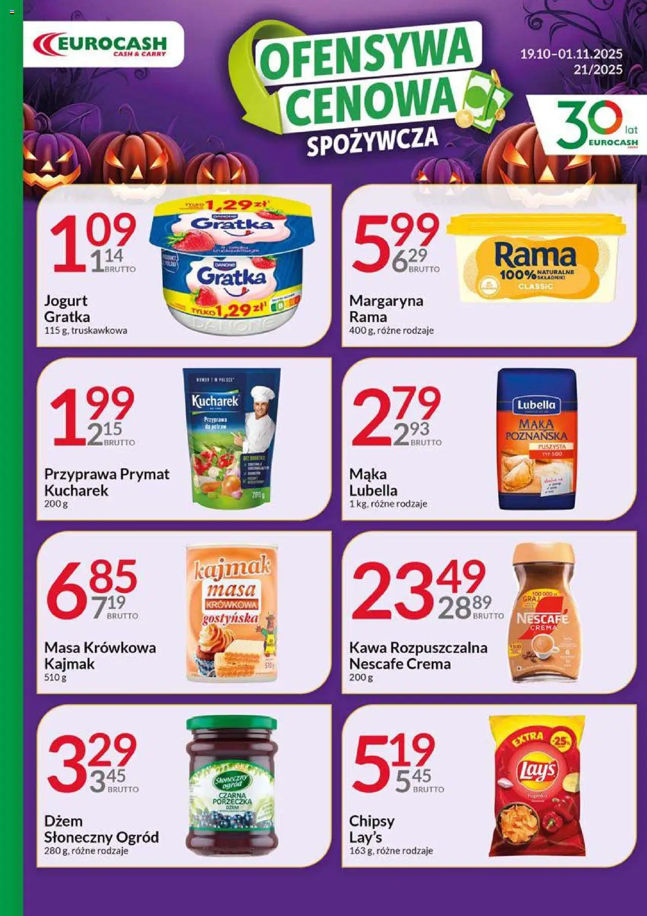 Eurocash Gazetka - Ofensywa Spożywcza od 19.10.2025 | Strona: 1 | Produkty: Nescafe, Kawa rozpuszczalna, Margaryna, Dżem