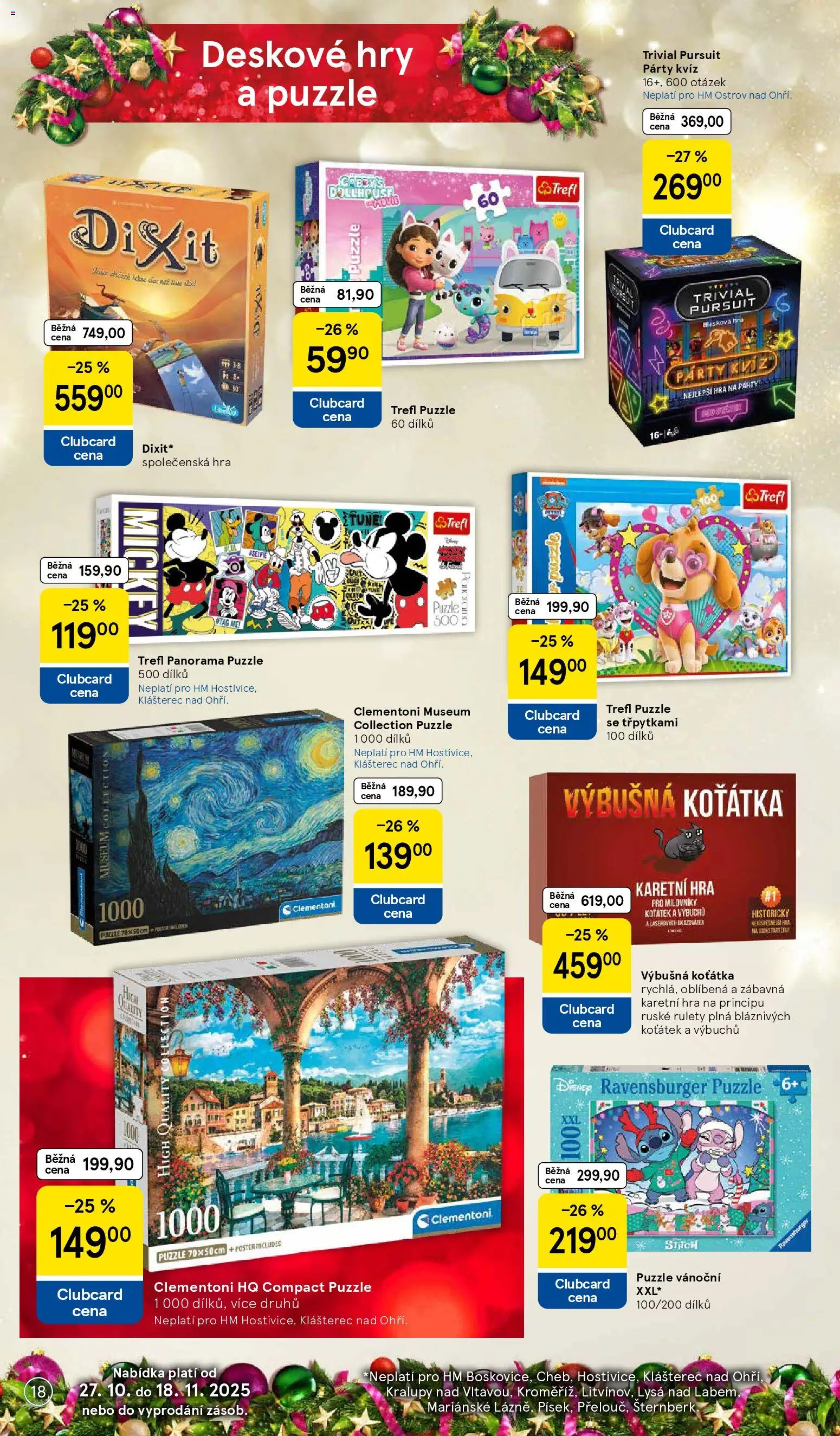 Tesco katalog od 27.10.2025 | Strana: 18 | Produkty: Hra, Deskové hry, Puzzle