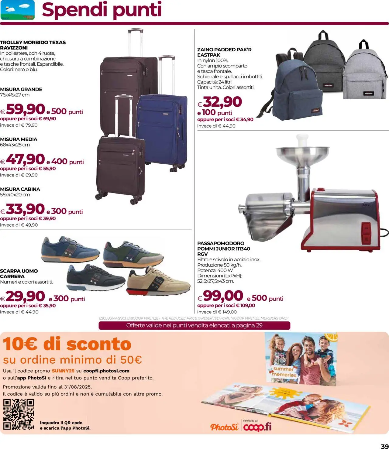 Volantino COOP del 14.08.2025 | Pagina: 39 | Prodotti: Zaino, The, Trolley, Passapomodoro