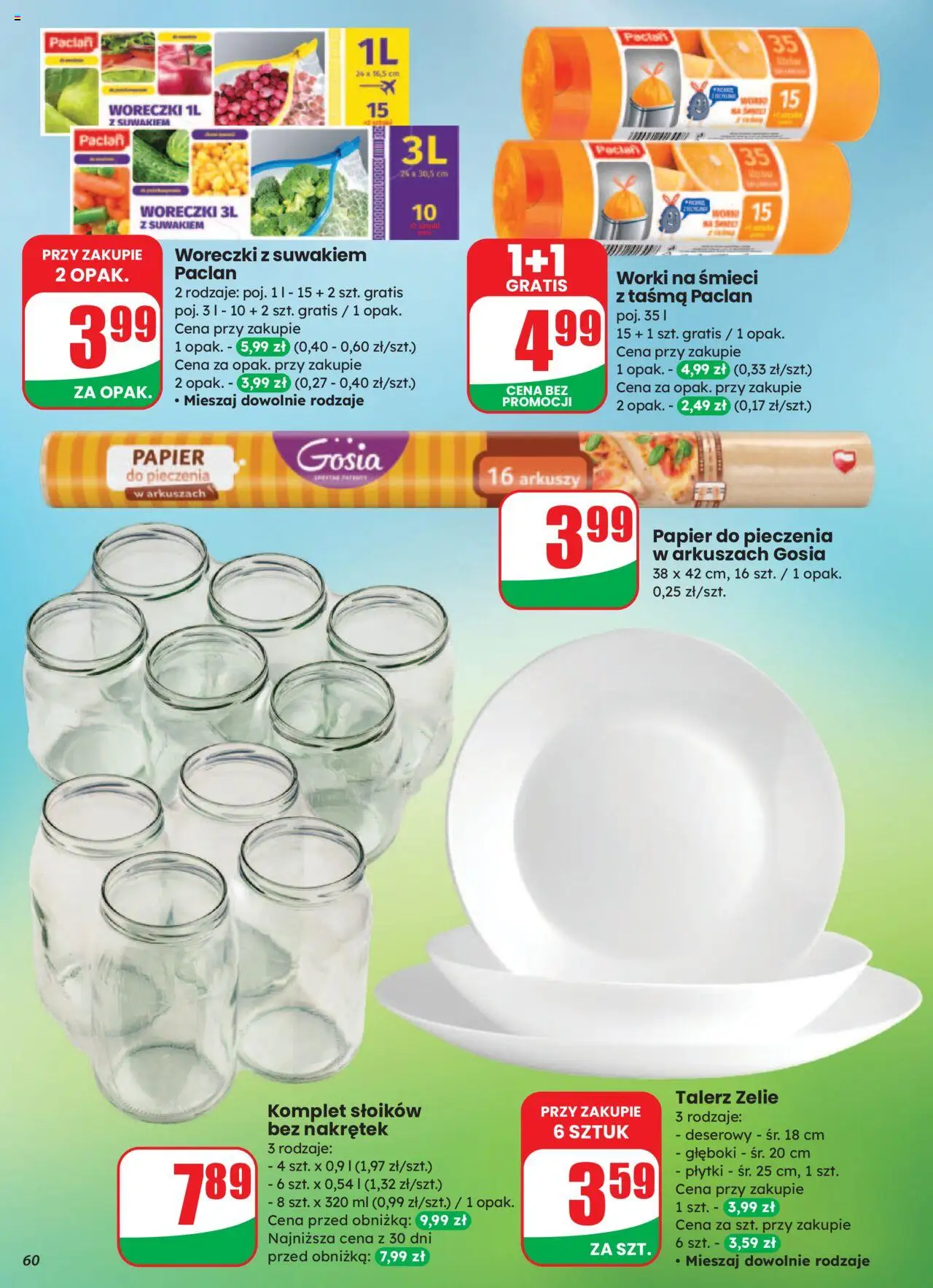 Dino Gazetka od 06.08.2025 | Strona: 60 | Produkty: Papier do pieczenia, Woreczki z suwakiem