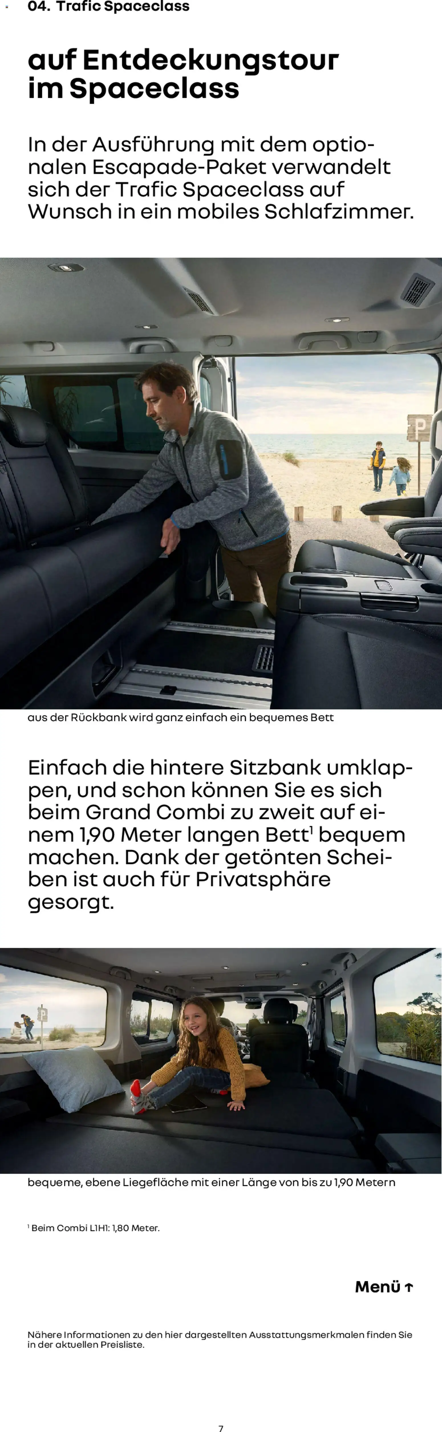 Renault Trafic Combi – gültig ab 15.01.2026 | Seite: 7 | Produkte: Bett, Sitzbank