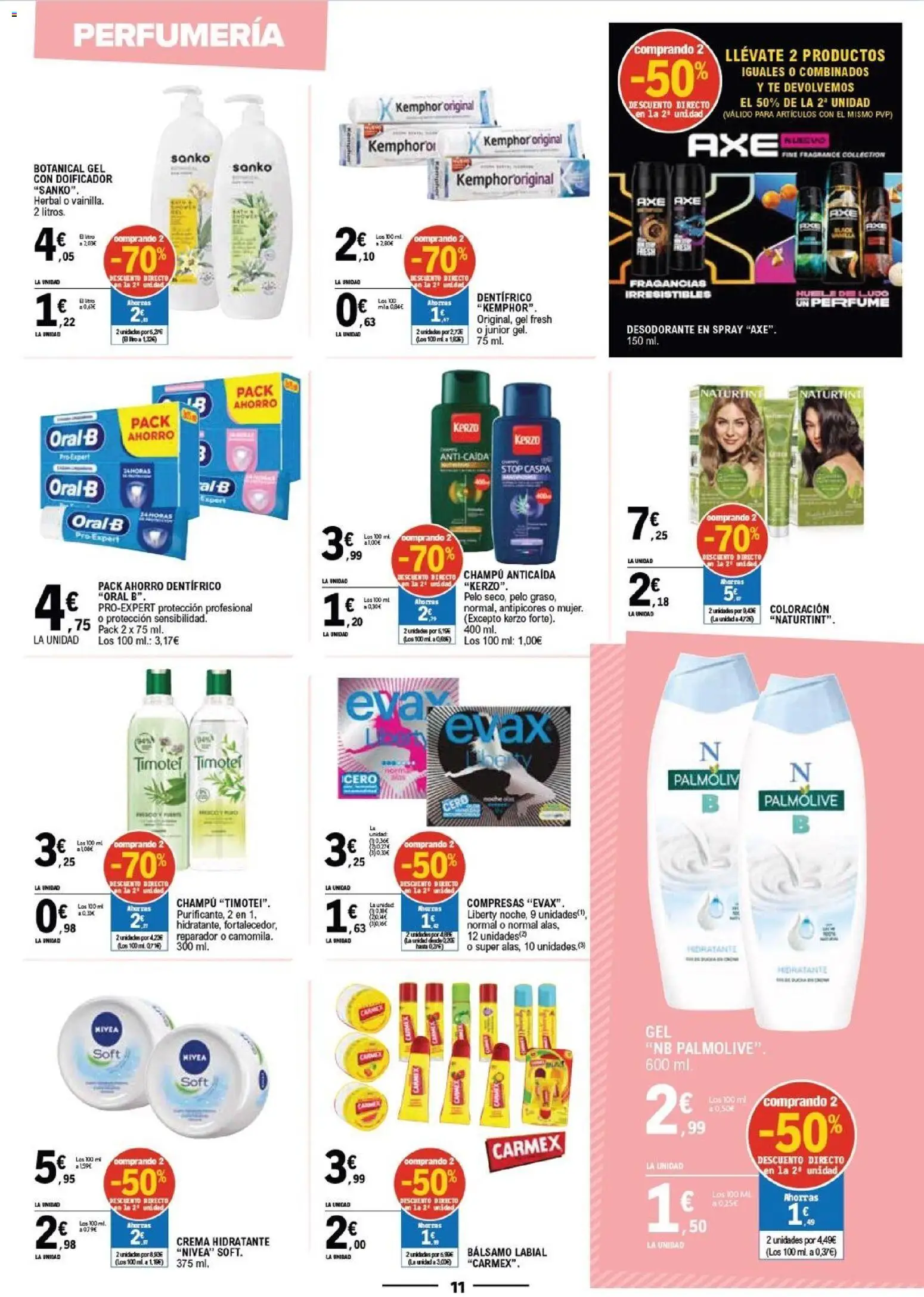 E.Leclerc Mas Barato │ válido desde el 15.04.2026 | Página: 11 | Productos: Perfume, Champú, Bálsamo labial, Γλυφιτζούρι