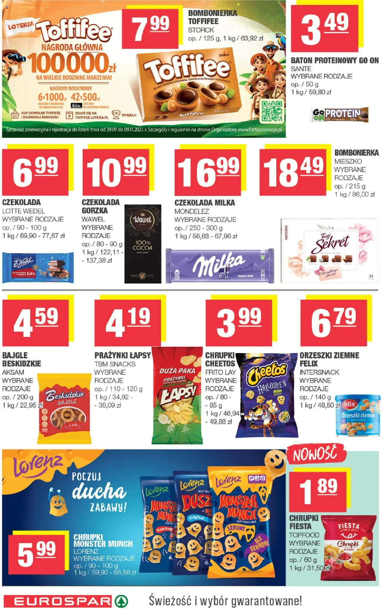 Spar Gazetka - Eurospar od 22.10.2025 | Strona: 12 | Produkty: Bombonierka, Baton, Orzeszki ziemne, Czekolada