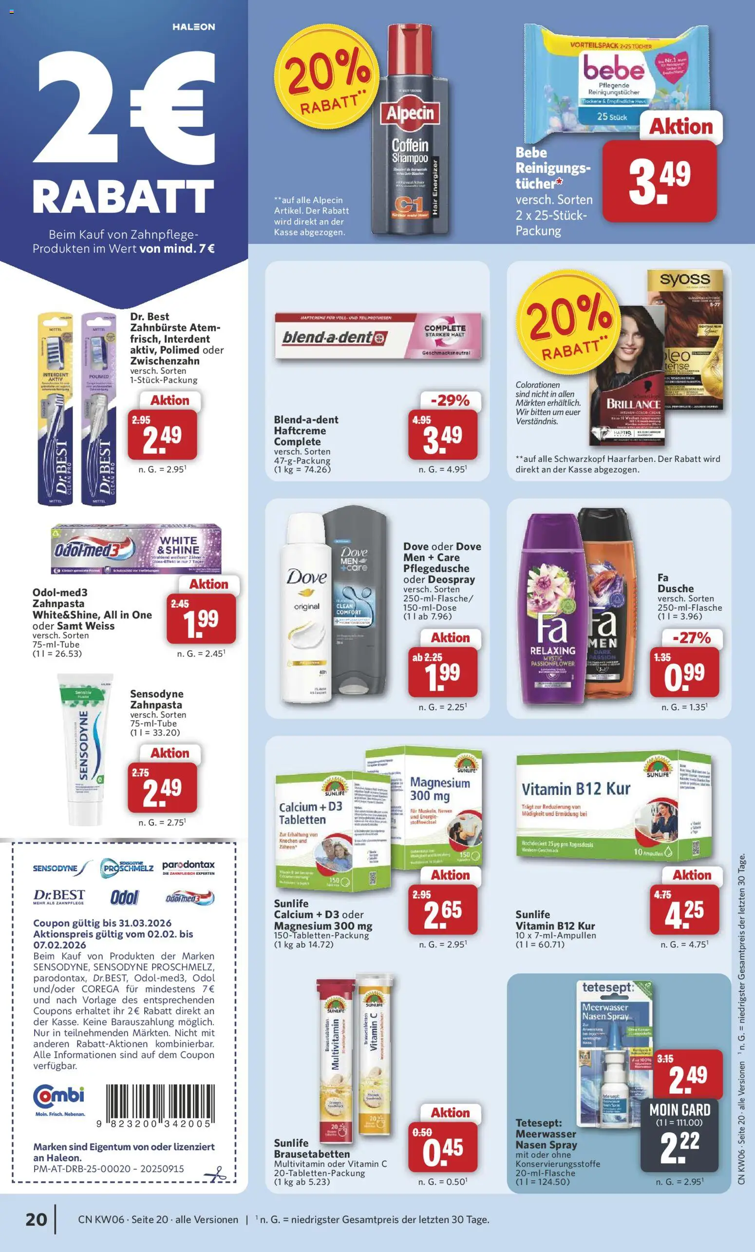 Combi Prospekt 	 – gültig ab 02.02.2026 | Seite: 22 | Produkte: Creme, Zahnpasta, Zahnbürste, Deospray