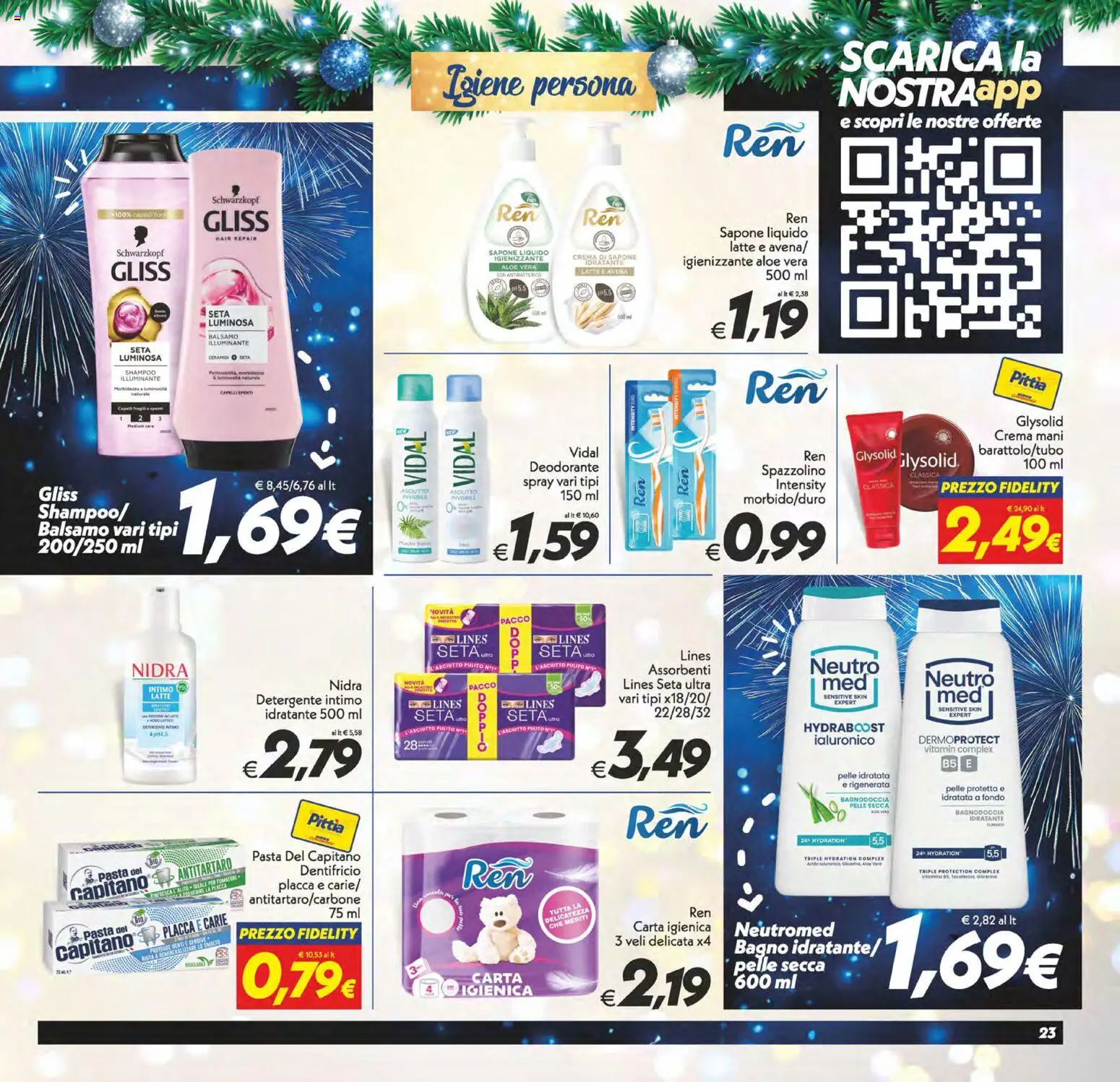 Volantino SuperConveniente del 27.12.2025 | Pagina: 23 | Prodotti: Illuminante, Spazzolino, Detergente intimo, Latte