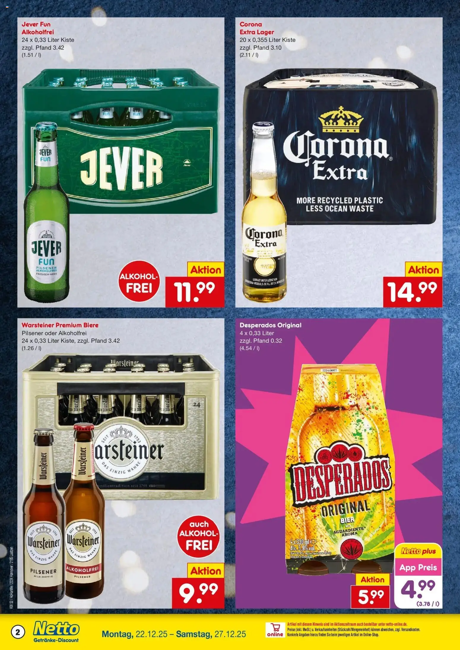 Netto Marken-Discount prospekt Hannover	 – gültig ab 22.12.2025 | Seite: 2 | Produkte: Nokia, Warsteiner, Jever, Desperados