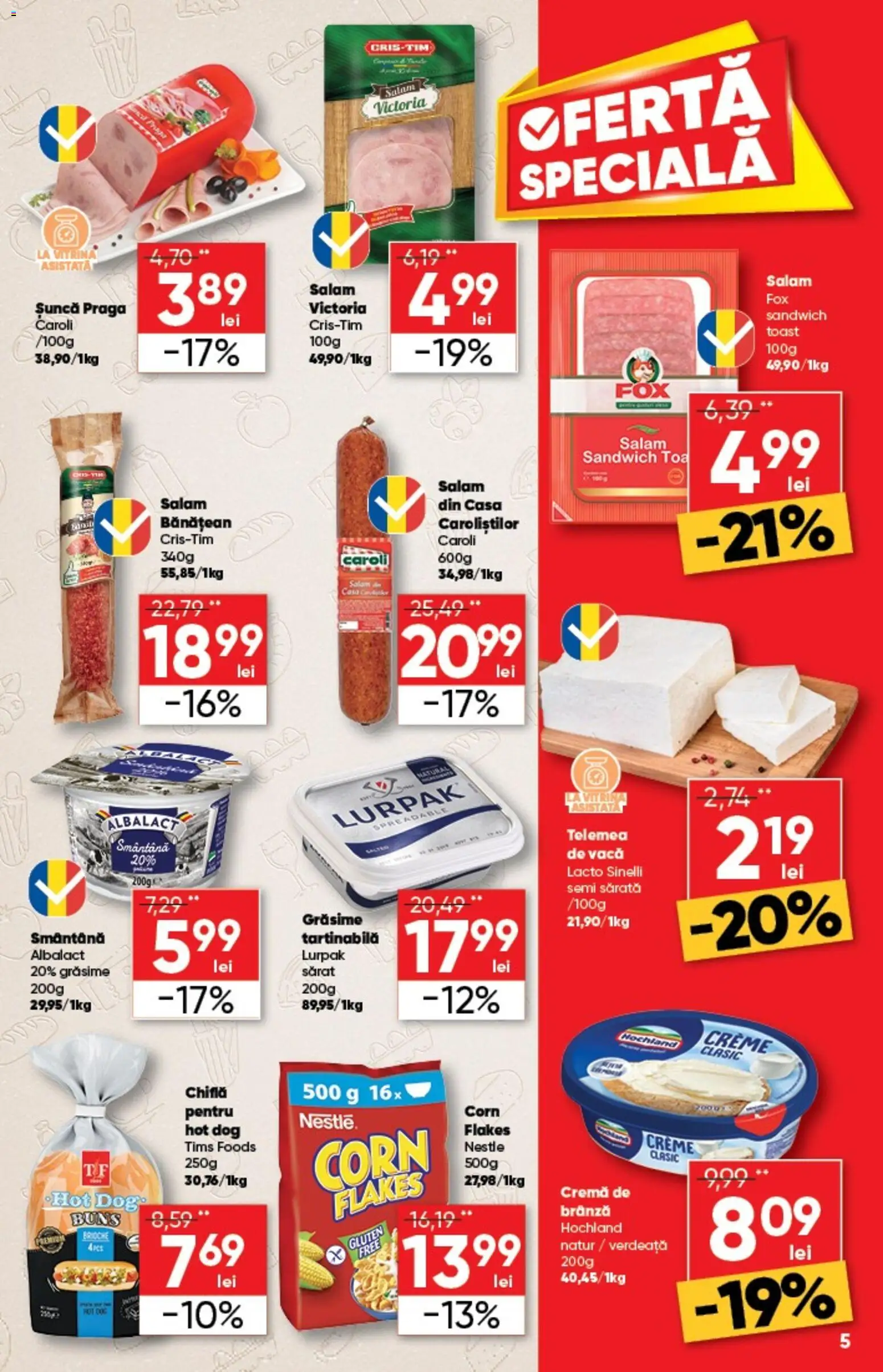 Noul catalog Profi – valabil de la 04.02.2026 | Pagină: 5 | Produse: Chiflă, Brânză, Cremă, Verdeață