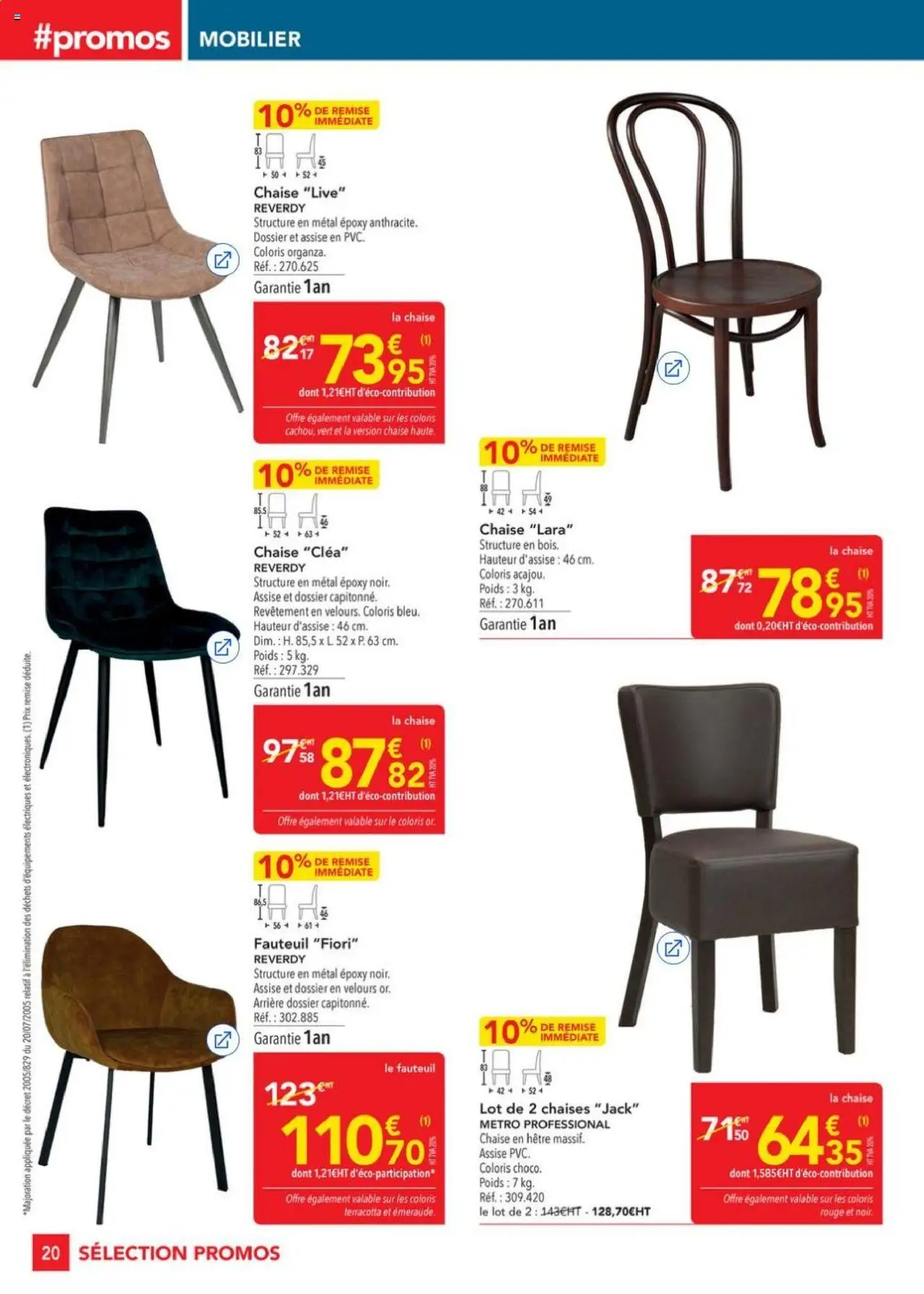 {H1} | Page: 20 | Produits: Poids, Fauteuil, Chaise
